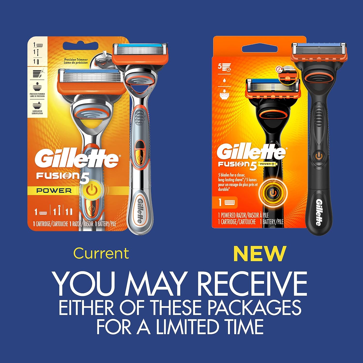 Gillette Fusion5 Power Razors for Men, 1 Gillette Razor, 1 Razor Blade Refill, 1 Battery