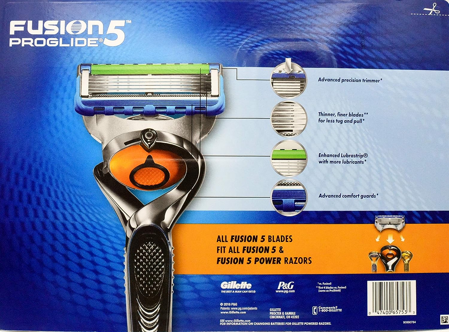 Gillette Fusion 5 ProGlide Precision Trimmer - Precision Trimmer + 5 Precision Blades +16 Cartridges