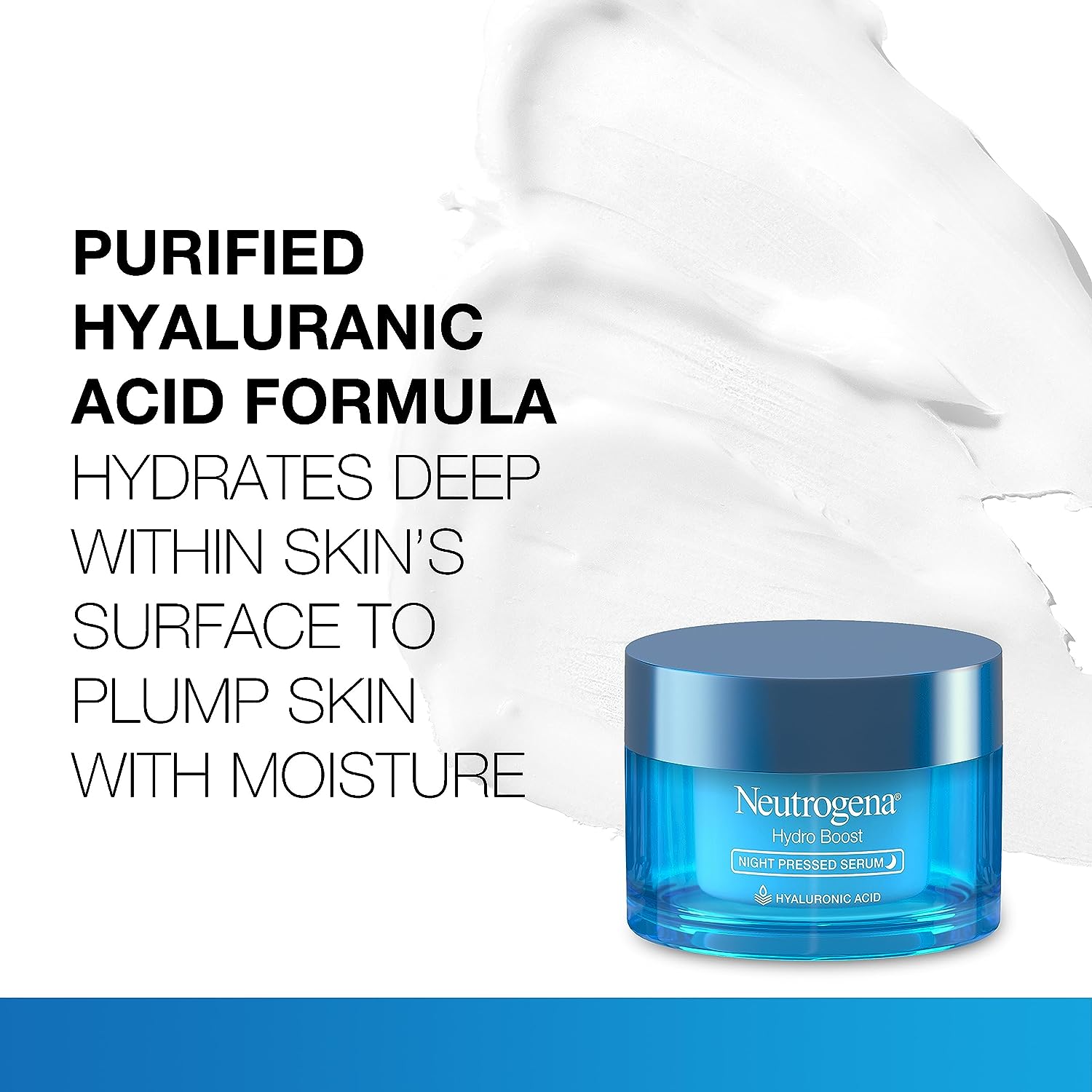 Neutrogena Hydro Boost Night Moisturizer for Face, Hyaluronic Acid Facial Serum for Dry Skin, Oil-Free and Non-Comedogenic, 1.7 oz