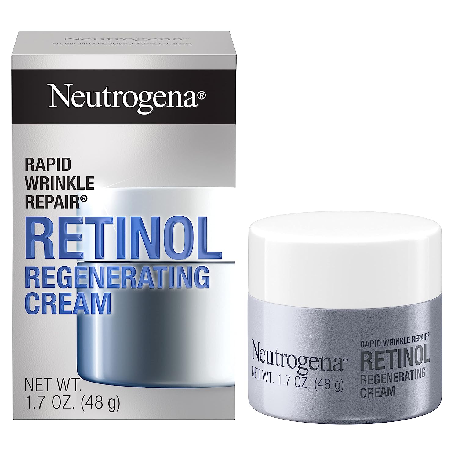 Neutrogena Rapid Wrinkle Repair Retinol Face Moisturizer, Daily Anti-Aging Face Cream with Retinol & Hyaluronic Acid to Fight Fine Lines, Wrinkles, &...