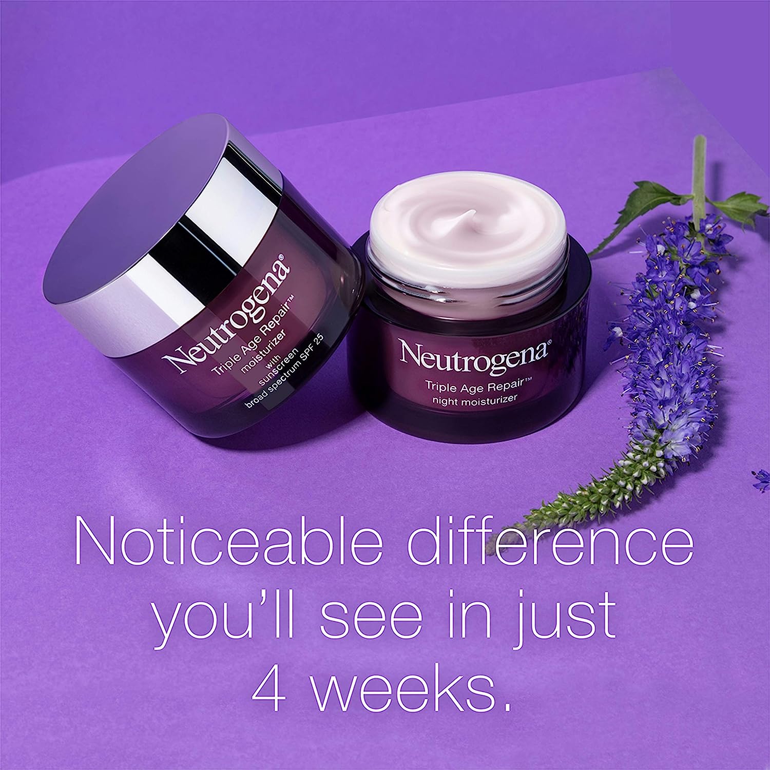 Neutrogena Triple Age Repair Anti-Aging Night Cream with Vitamin C; Fights Wrinkles & Evens Tone, Firming Anti-Wrinkle Face & Neck Cream; Glycerin...