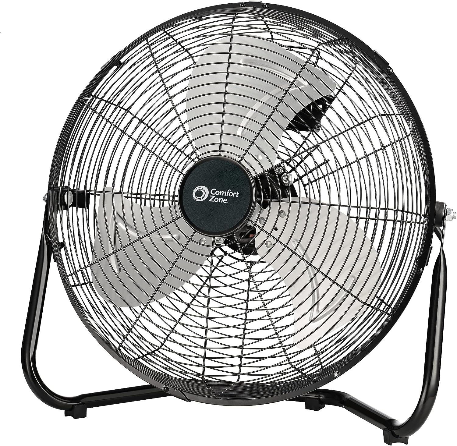 Comfort Zone CZHV12B High Velocity Cradle Fan | 3 Speed, 12 Inch Fan with All Metal Construction, Black