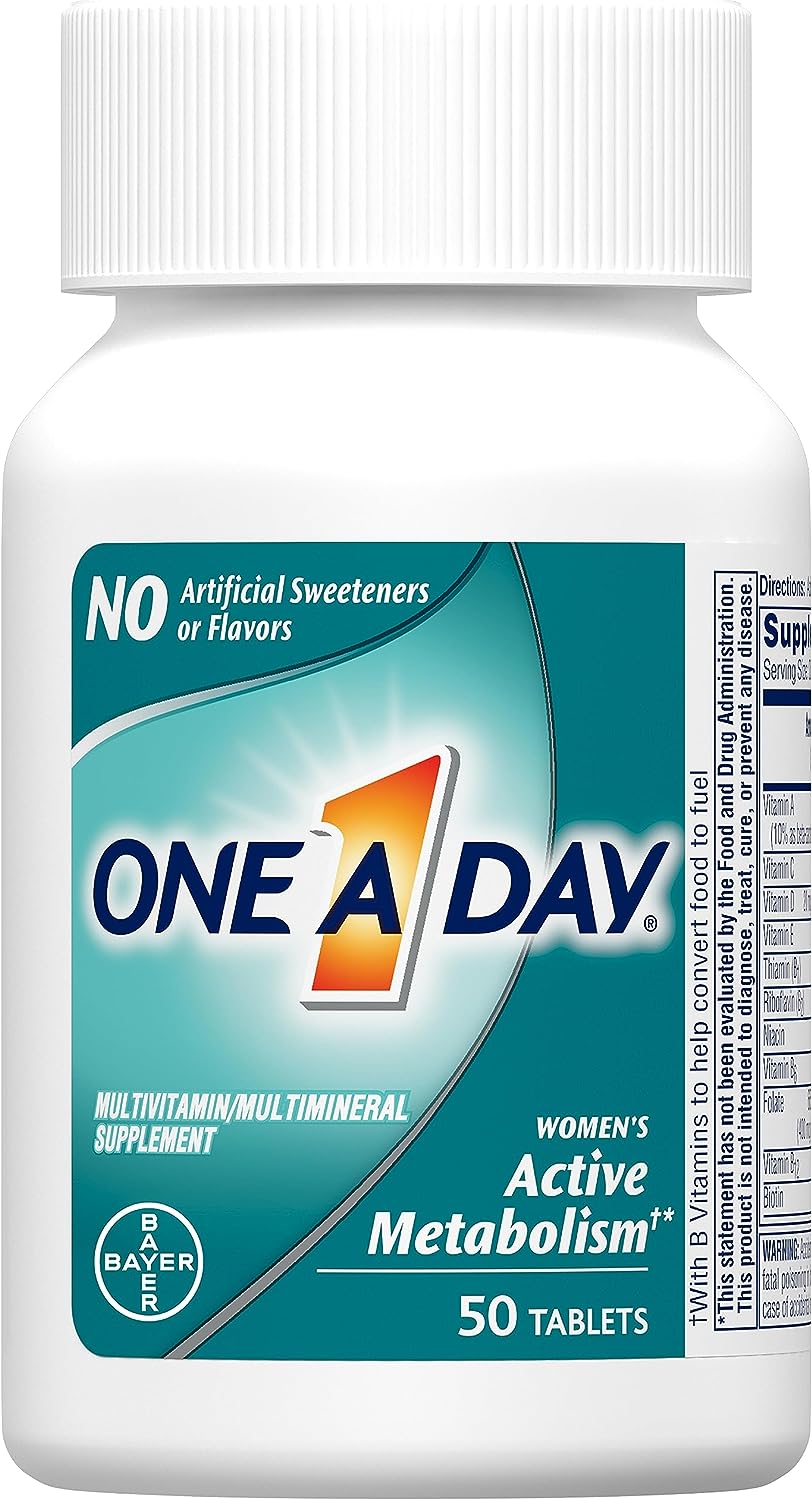 One A Day Women’s Active Metabolism Multivitamin, Supplement with Vitamin A, C, D, E and Zinc for Immune Health Support*, Iron, Calcium, Folic Acid &...