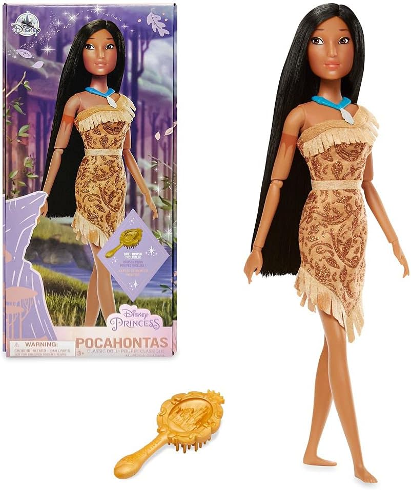Disney Store Official Pocahontas Classic Doll for Kids, 11½ Inches, Includes Brush with Molded Details, Fully Posable and Detailed Toy - Suitable for Ages...