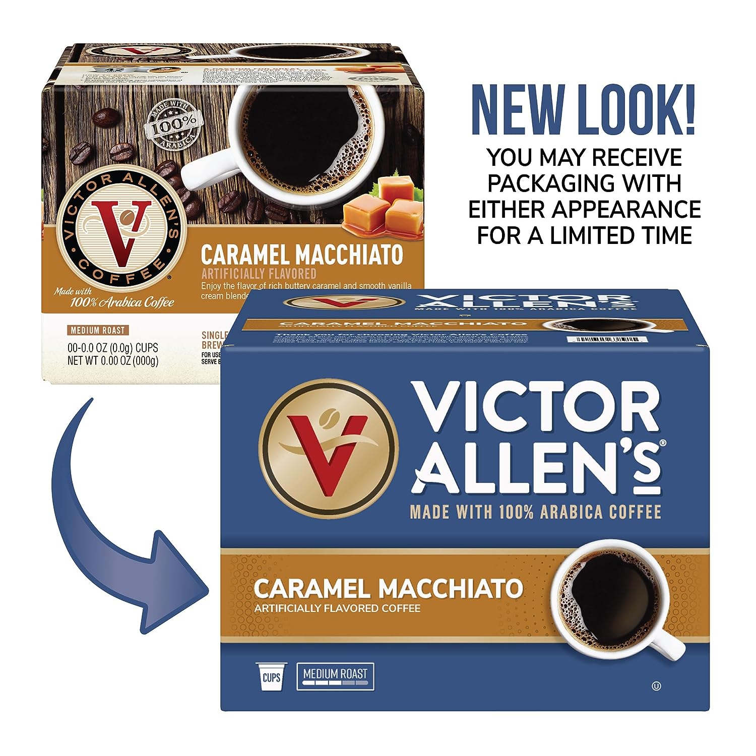 Victor Allen's Coffee Caramel Macchiato Flavored, Medium Roast, 42 Count, Single Serve Coffee Pods for Keurig K-Cup Brewers