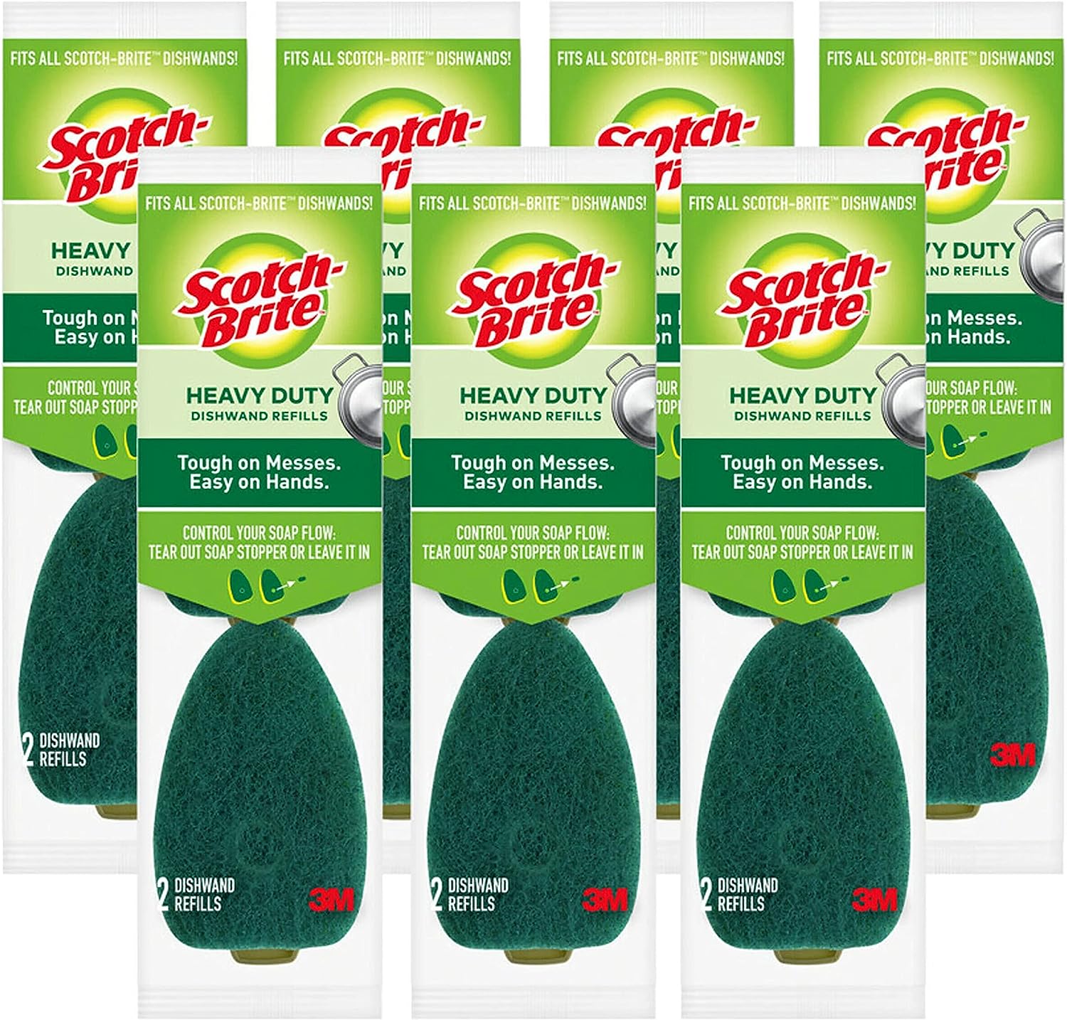 Scotch-Brite Heavy Duty Dishwand Refills, Fits All Scotch-Brite Dishwands, Keep Your Hands Out of Dirty Water, 14 Refills