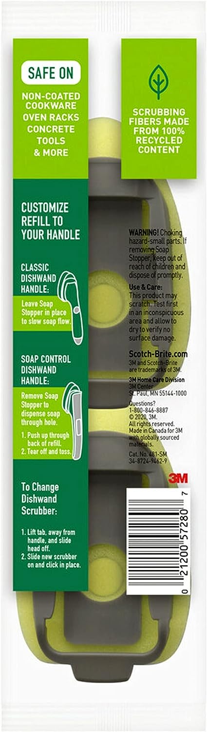 Scotch-Brite Heavy Duty Dishwand Refills, Fits All Scotch-Brite Dishwands, Keep Your Hands Out of Dirty Water, 14 Refills