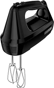 BLACK+DECKER 6-Speed Hand Mixer with 5 Attachments & Storage Case, MX3200B
