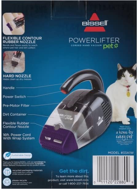 Bissell, Purple Powerlifter Pet Corded Hand Vacuum
