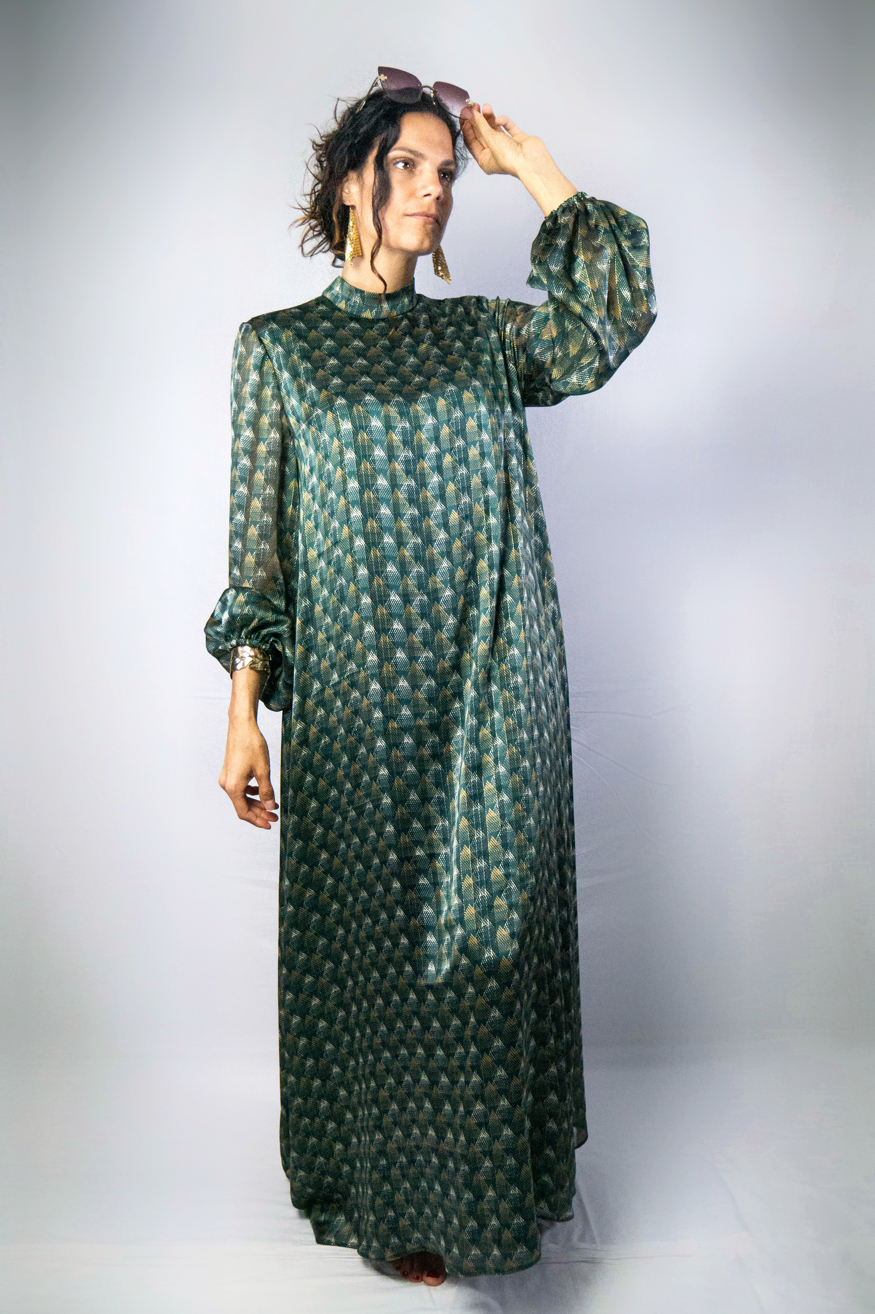 Robe longue à motif rétro