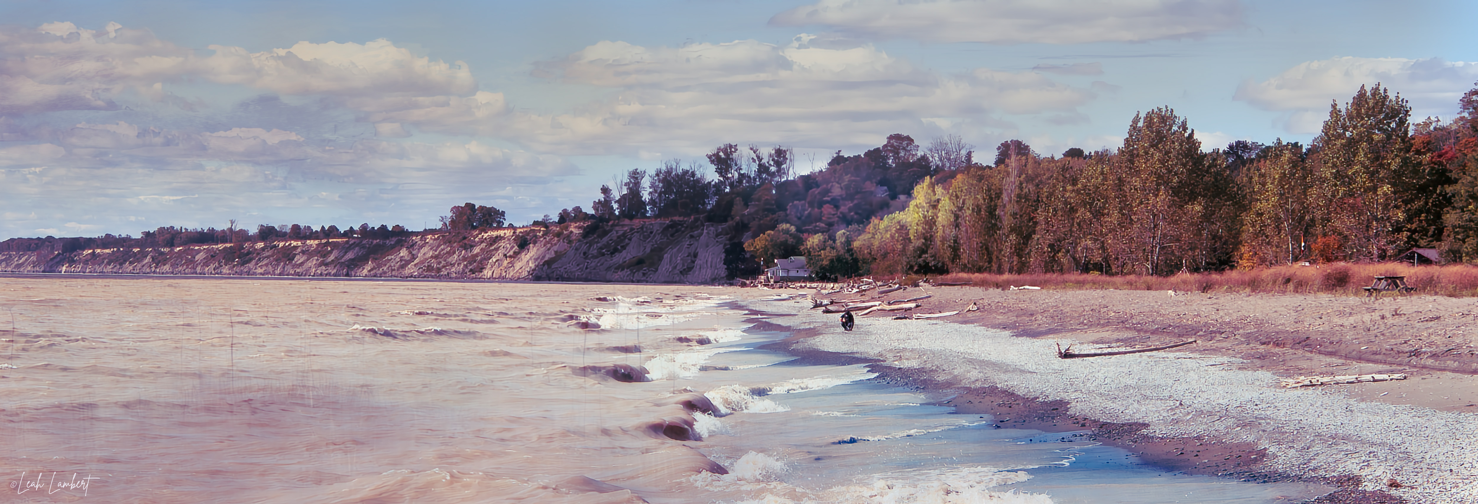 Panoramic Beach Landscape Painting