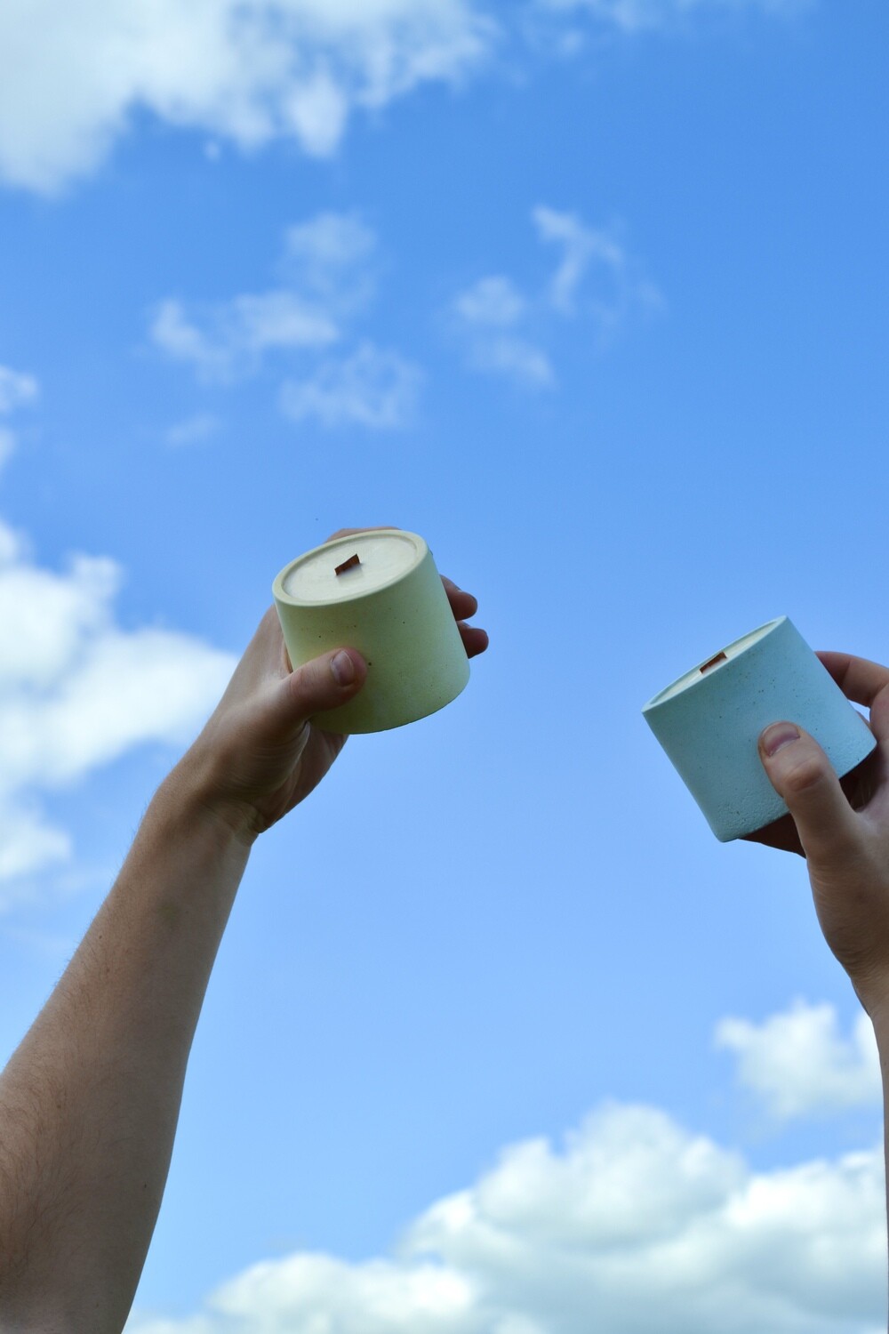 Betoninė sojų vaško žvakė/ apvali