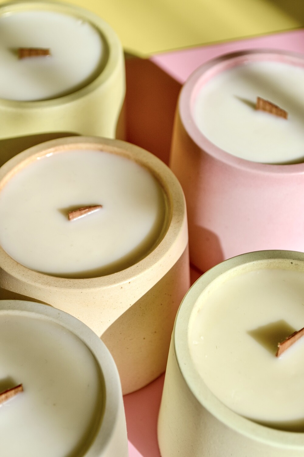 Betoninė sojų vaško žvakė/ apvali