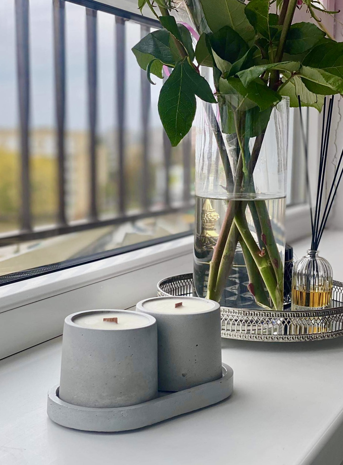 Padėklo ir žvakių rinkinys