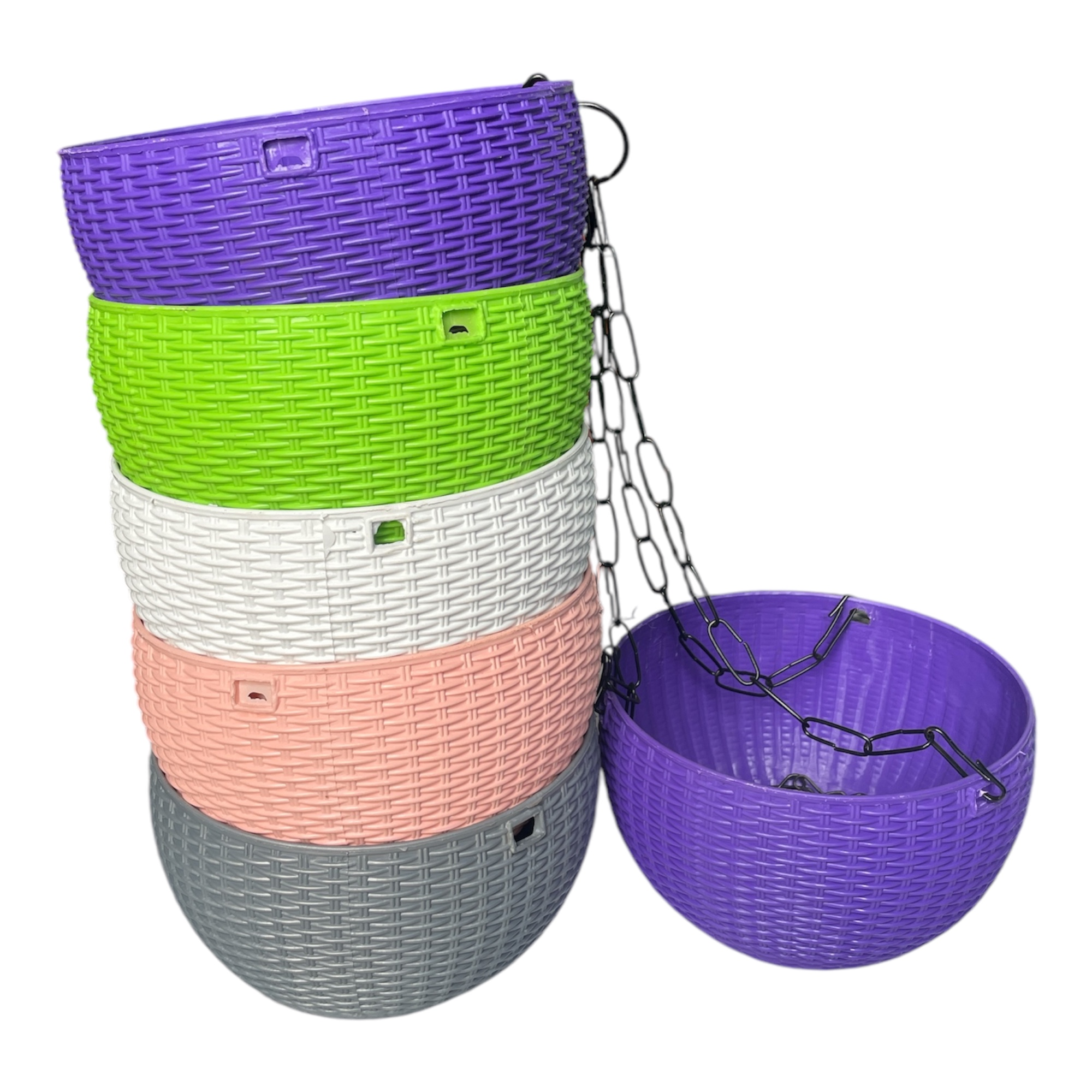 Rathan Hanging Pot with chain (Pack of 1)