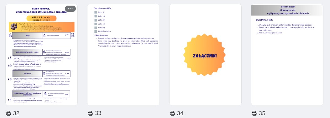 Scenariusz 90 min - Głowa pracuje, czyli poznaj swój styl myślenia