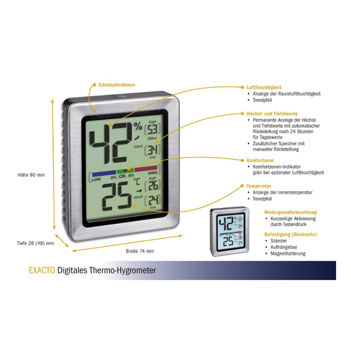 Digital thermo-hygrometer