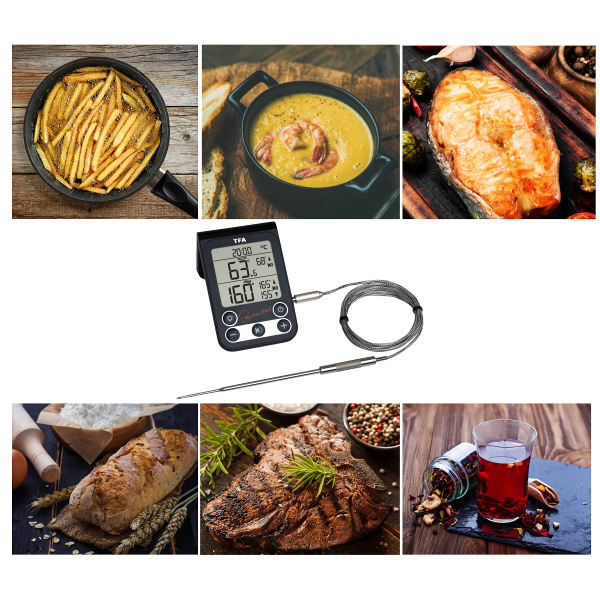 Digital BBQ meatoven thermometer