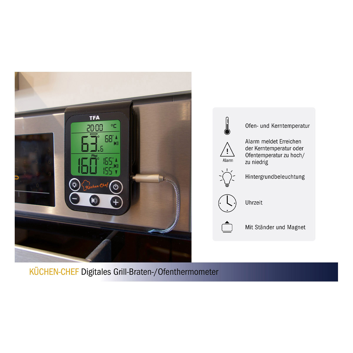 Digital BBQ meatoven thermometer
