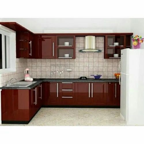 L Shape Stainless Steel Modular Kitchen Wholeseller