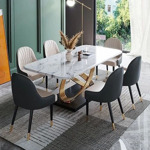 LUXURY Stainless Steel Dining Table Set