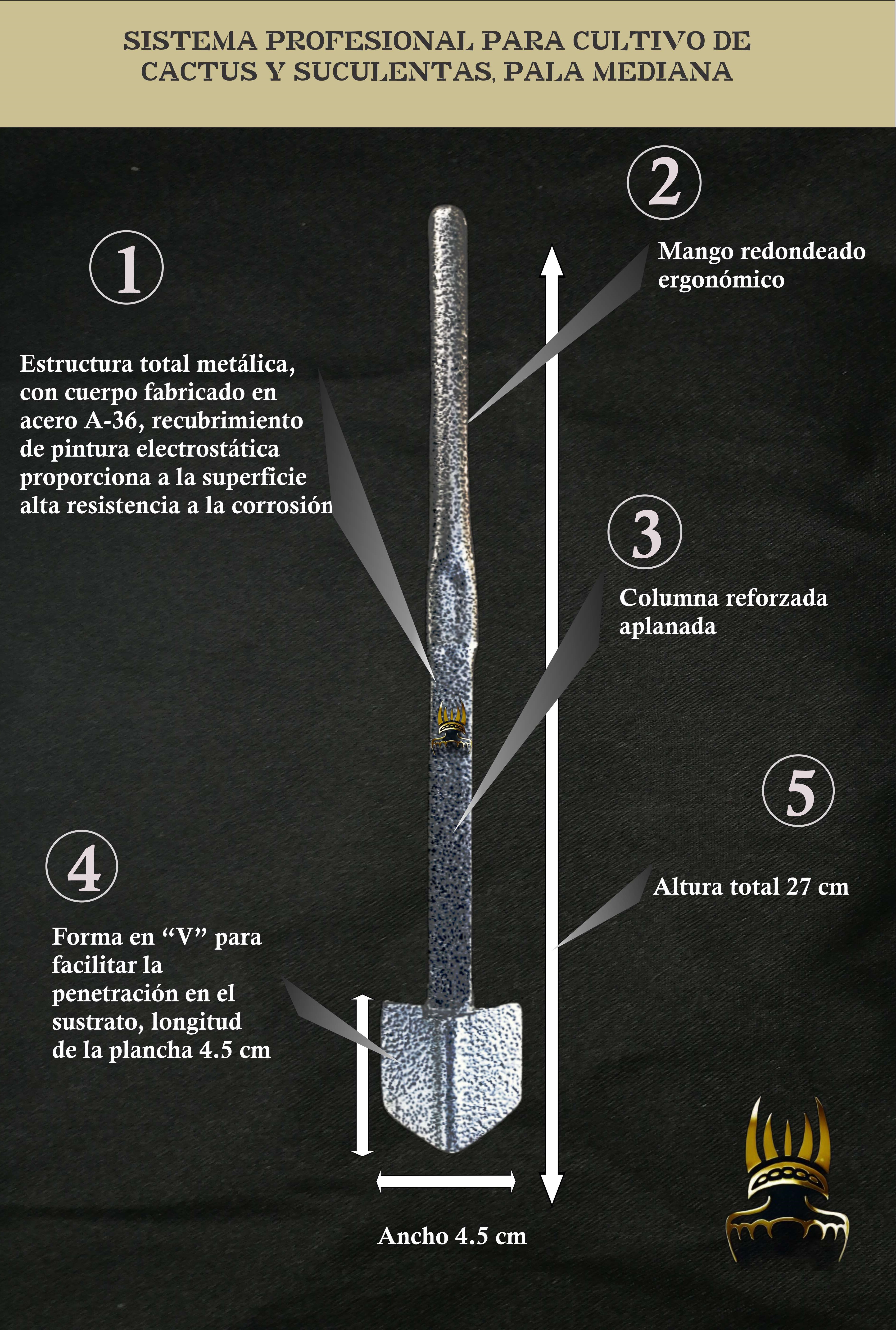 Pala mediana, Sistema profesional para cultivo de cactus y suculentas 