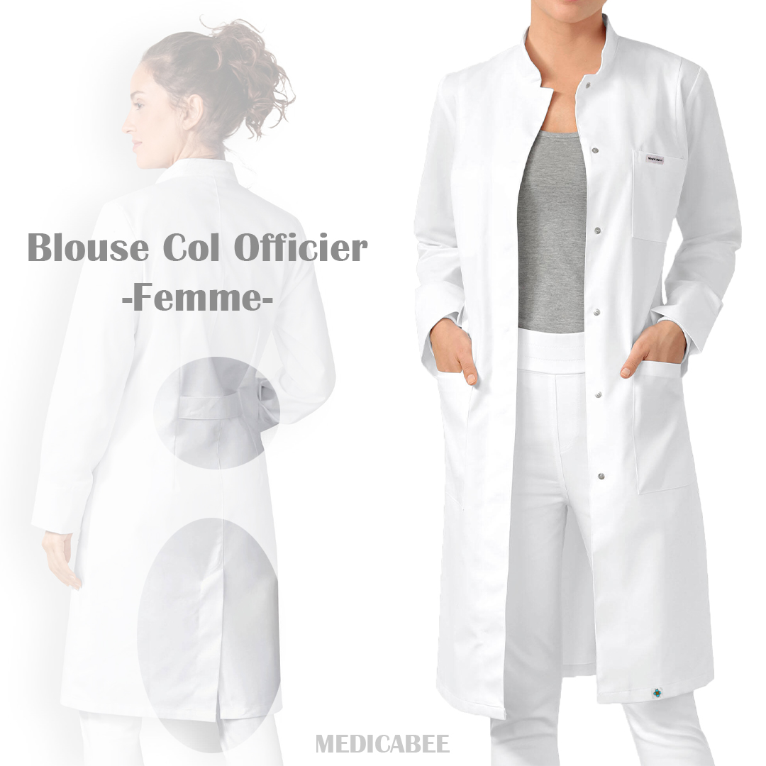Blouse Médicale -Femmes- Col Officier 