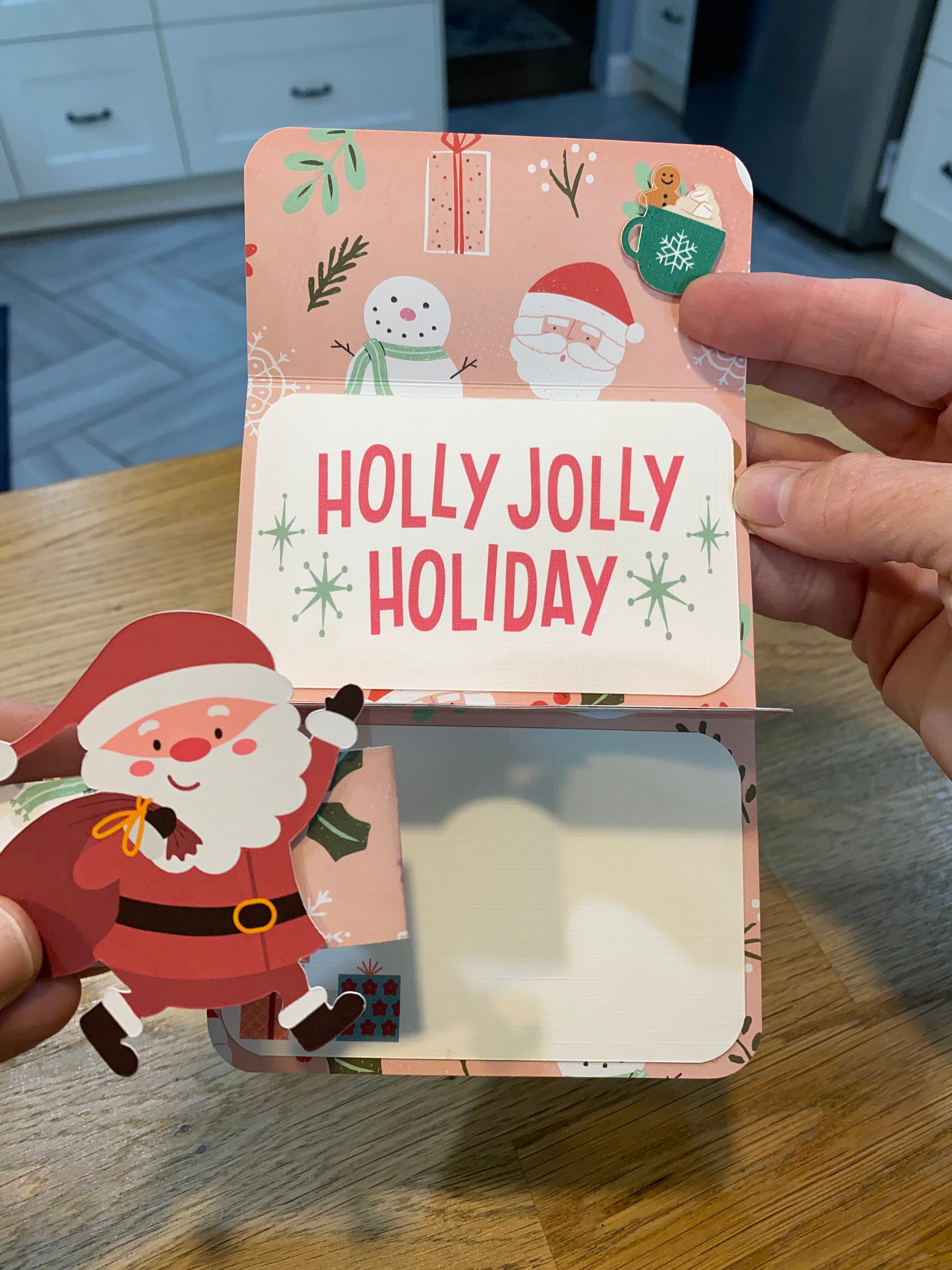 Holly Jolly Holiday Santa Handmade Gift Card Holder
