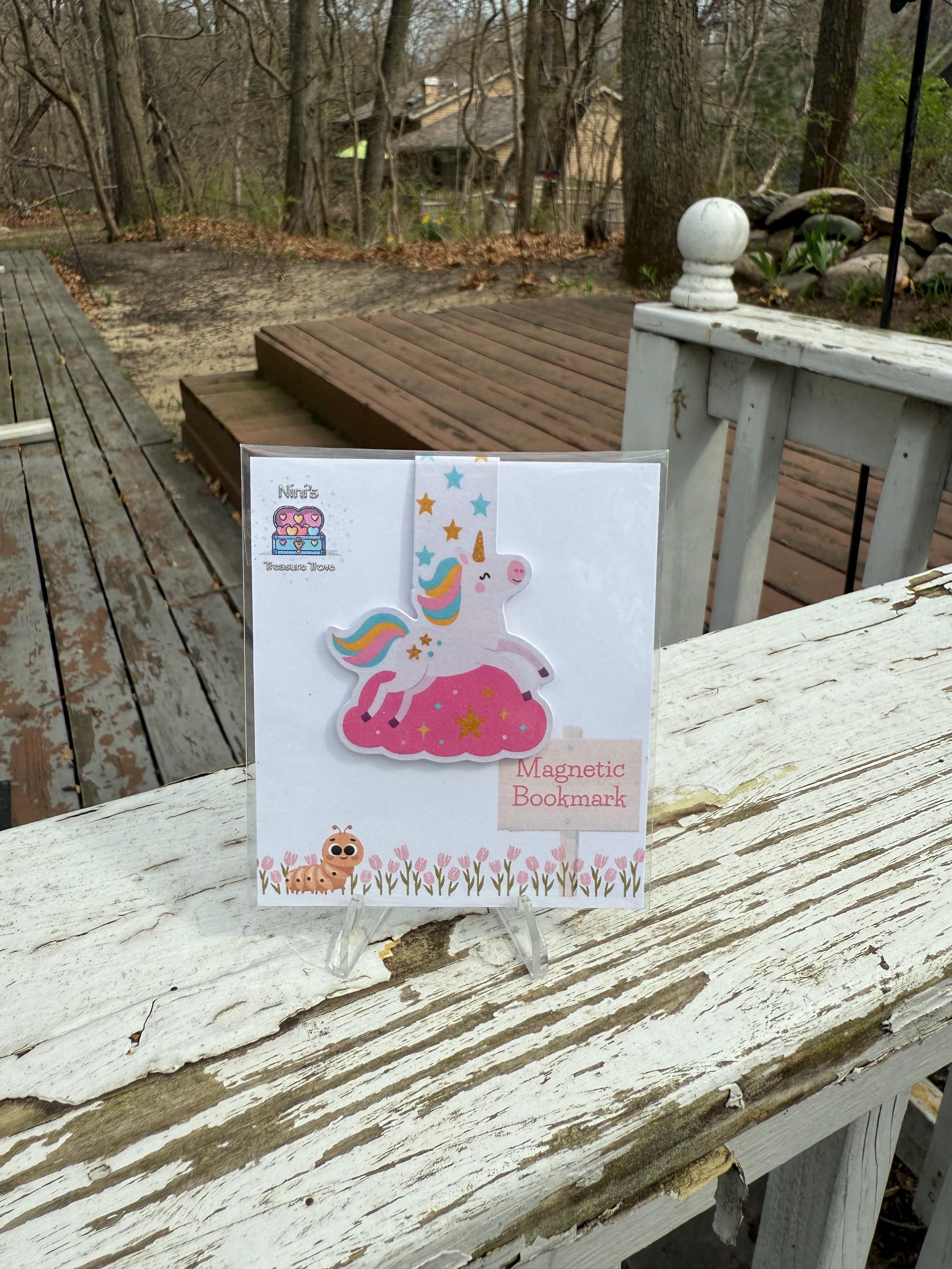 Whimsical Unicorn Magnetic Bookmark