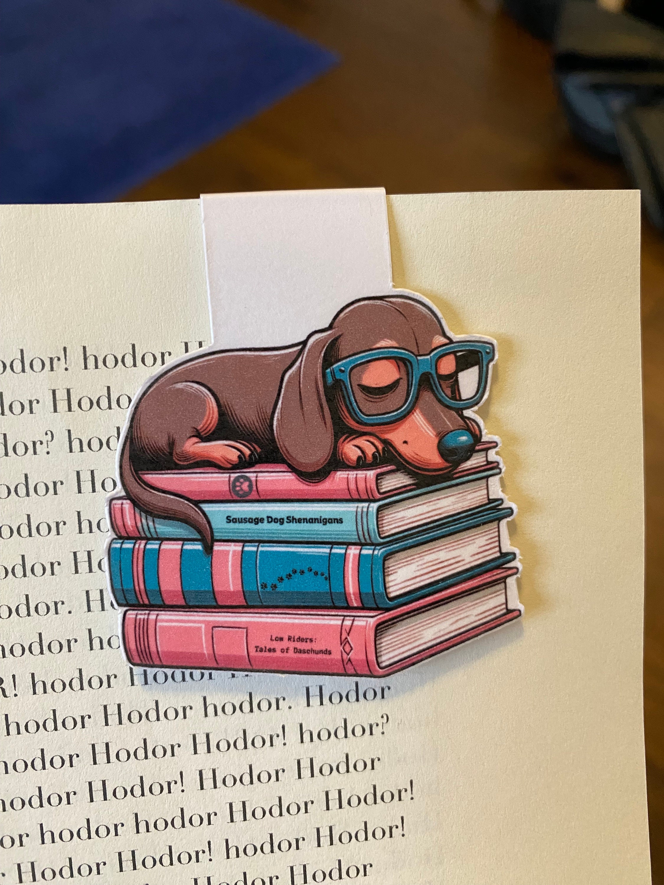 Sleeping Dachshund Doxie Dog Magnetic Bookmark