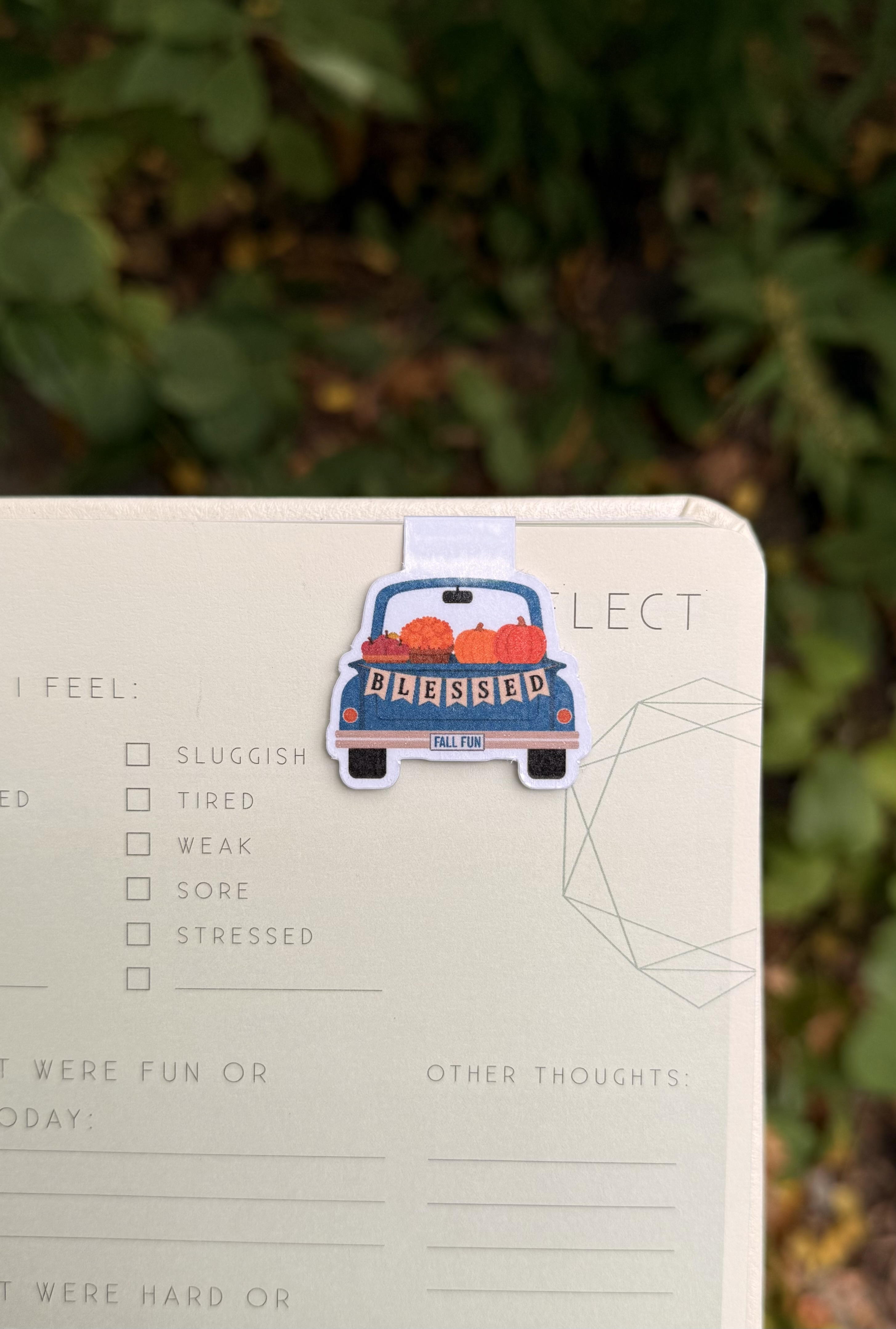 Blessed Fall Fun Truck Mini-Marks™ Miniature Magnetic Bookmark – Pumpkin Truck Bookmark | Fall Reading Gift
