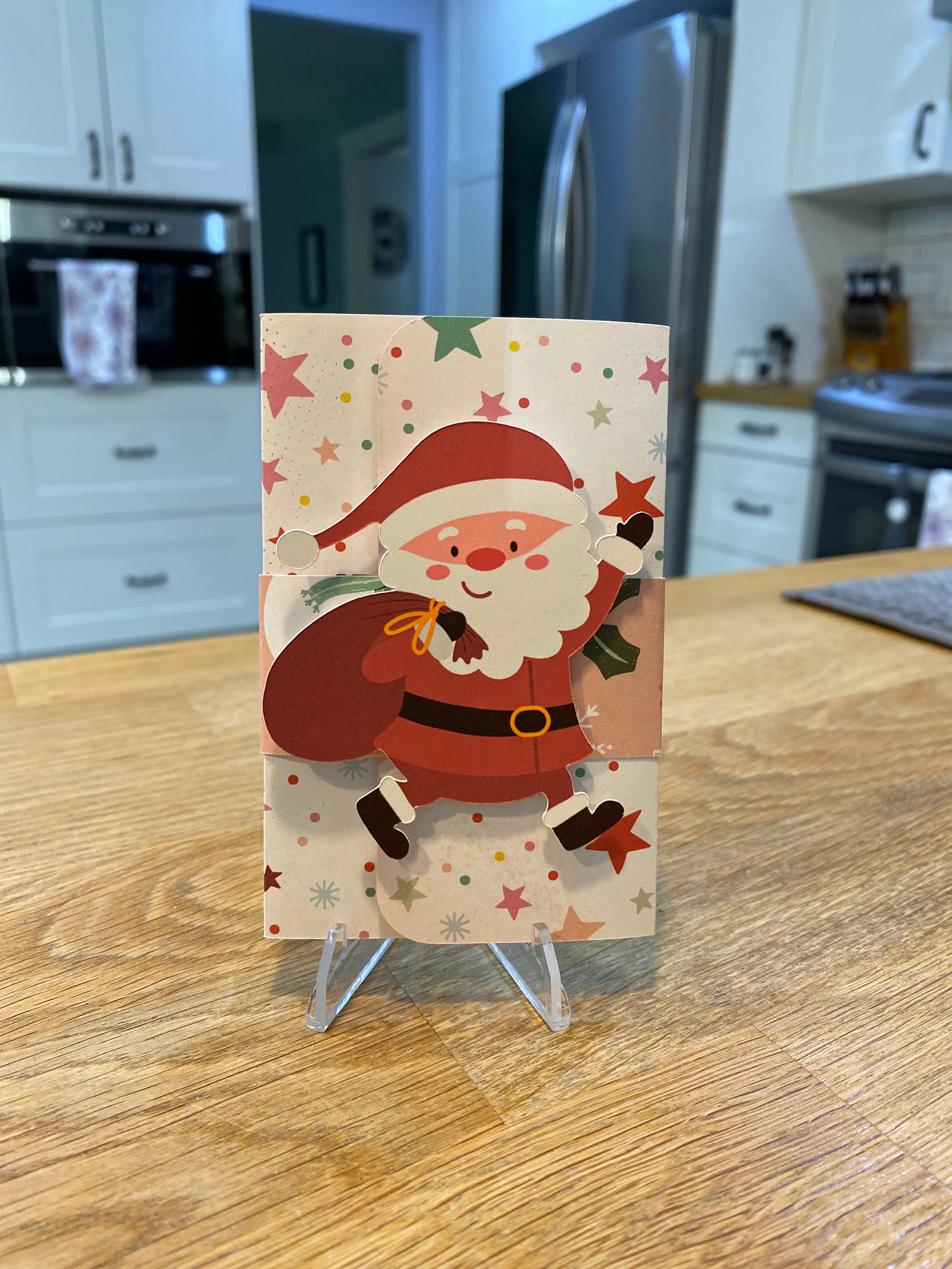 Holly Jolly Holiday Santa Handmade Gift Card Holder