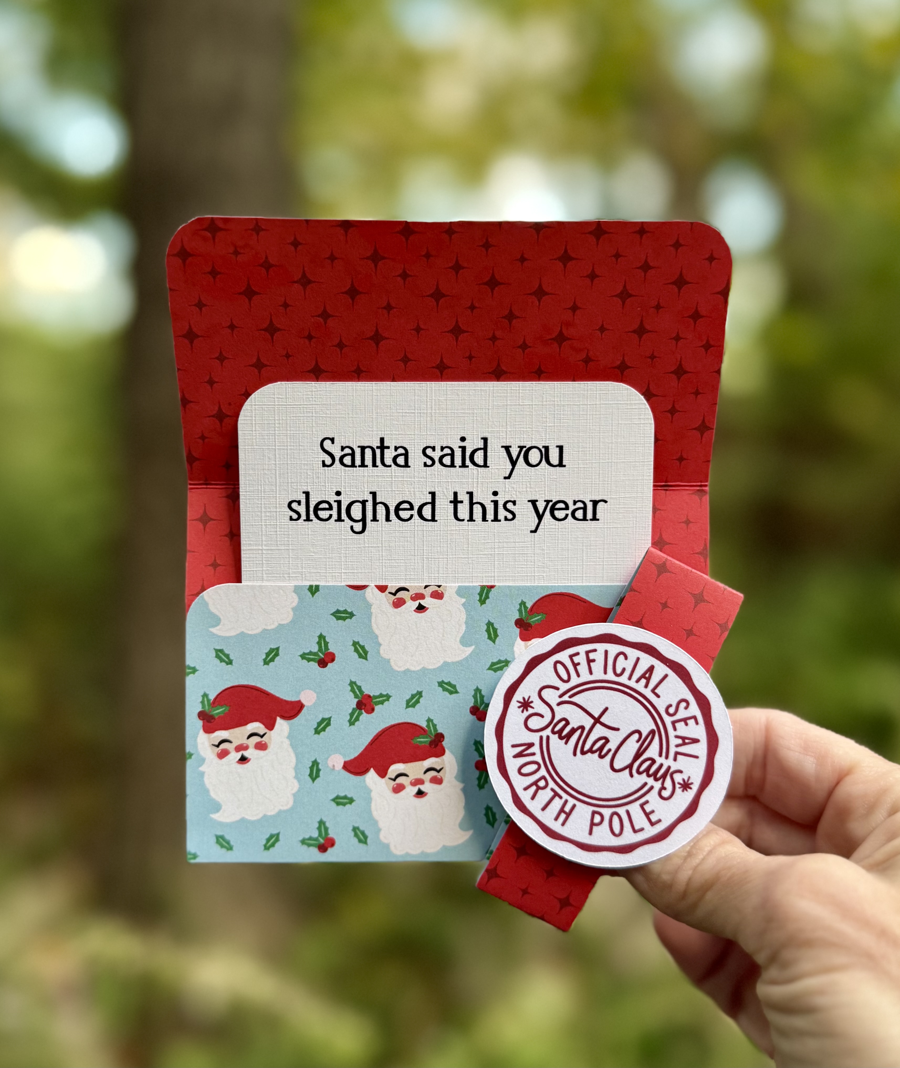 Handmade Santa Said You Sleighed This Year Funny Christmas Gift Card Holder