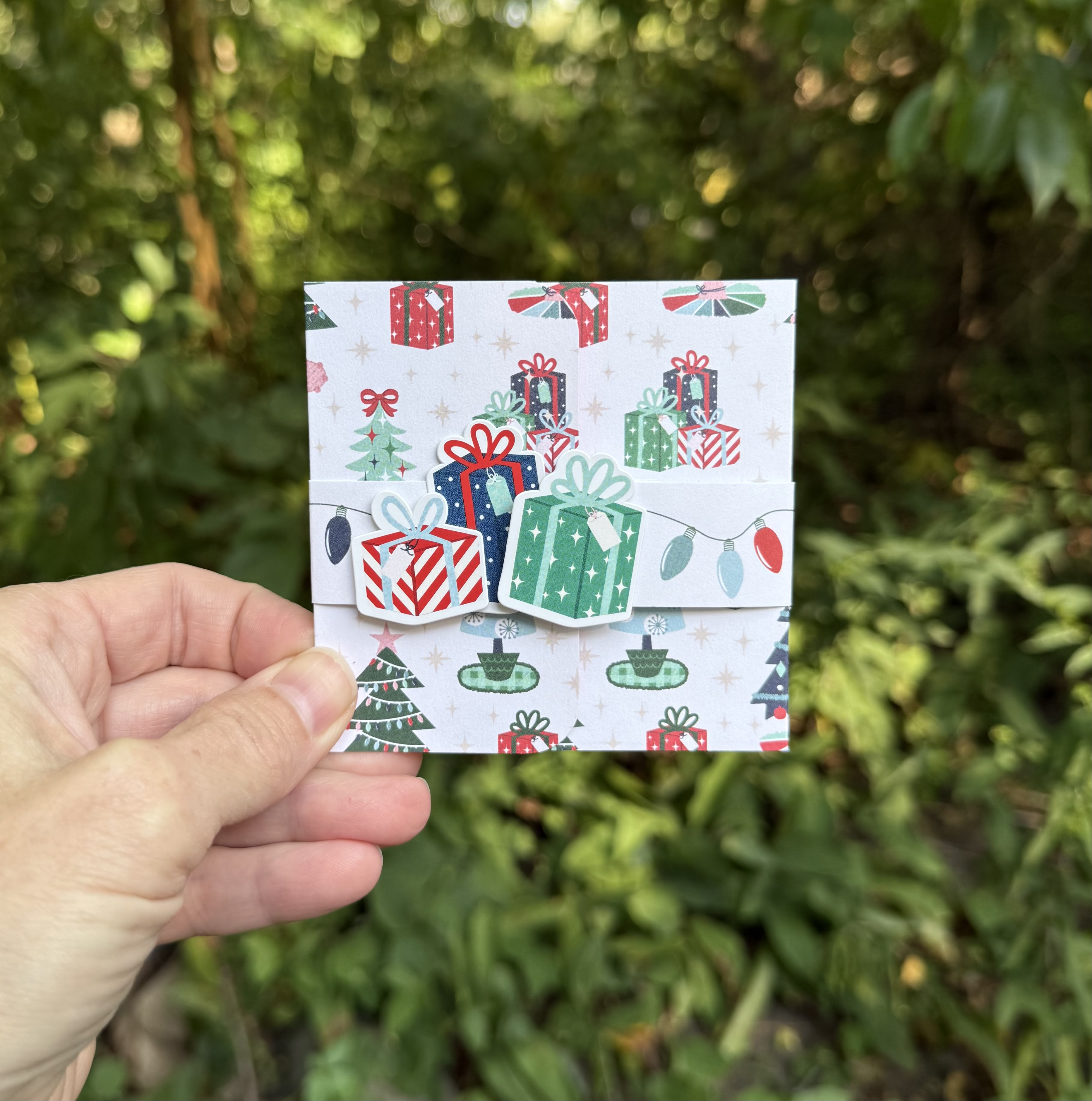 Retro Handmade Christmas Gift Card Holders- With or Without Ornament Hanger
