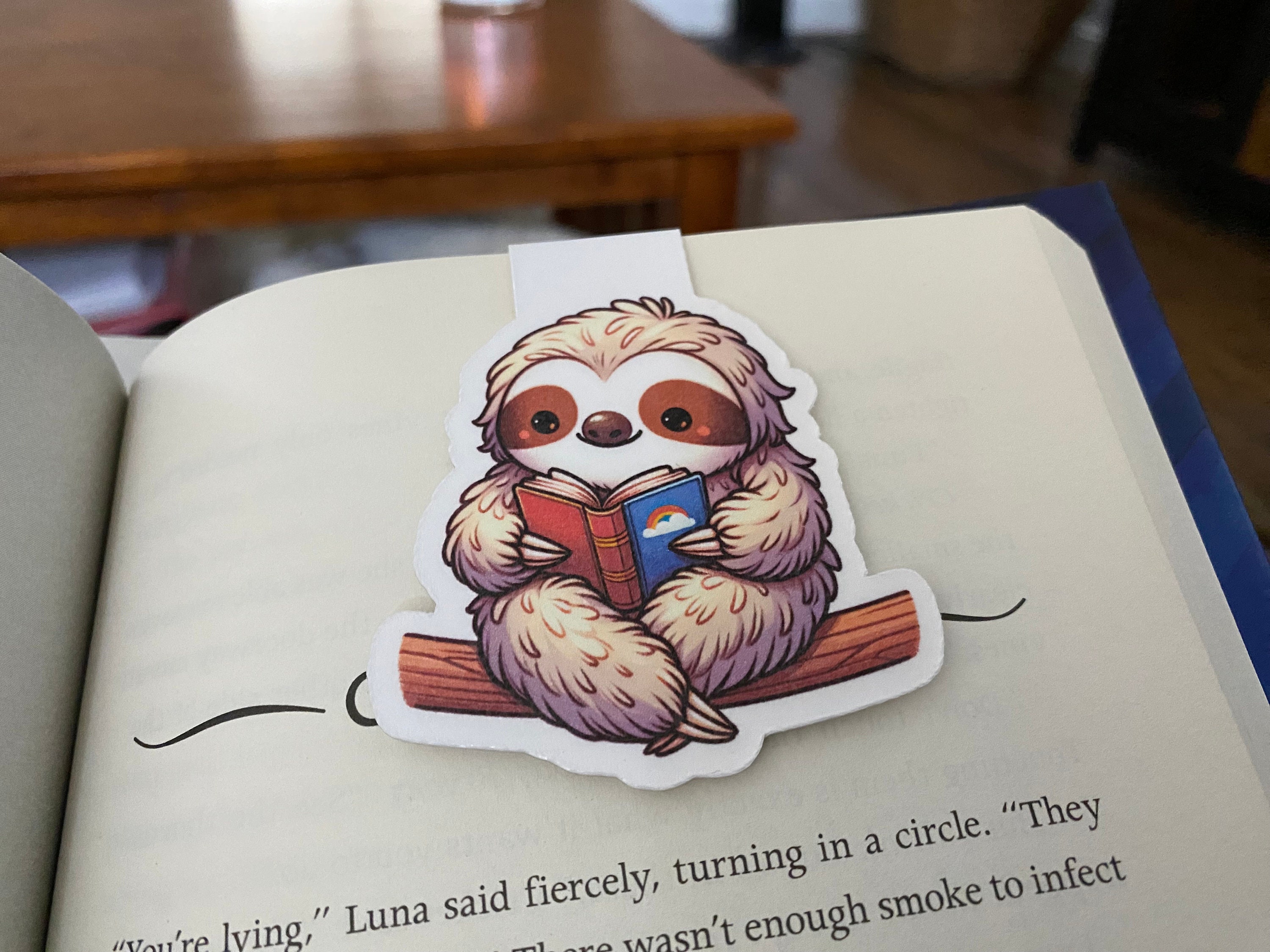 Reading Sloth Magnetic Bookmark
