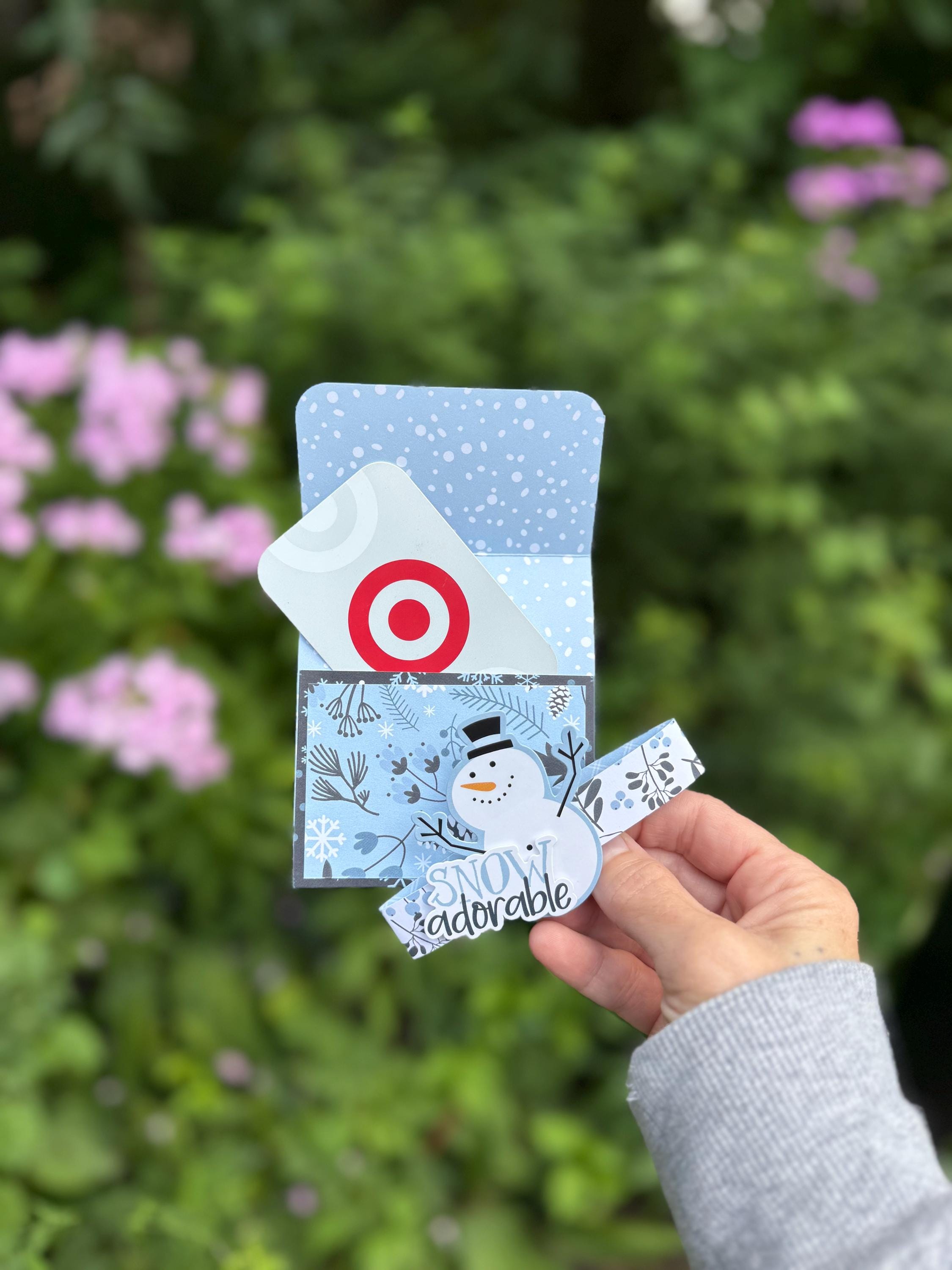 Snow Adorable Snowman Handmade Gift Card Holder, With or Without Ornament Hanger