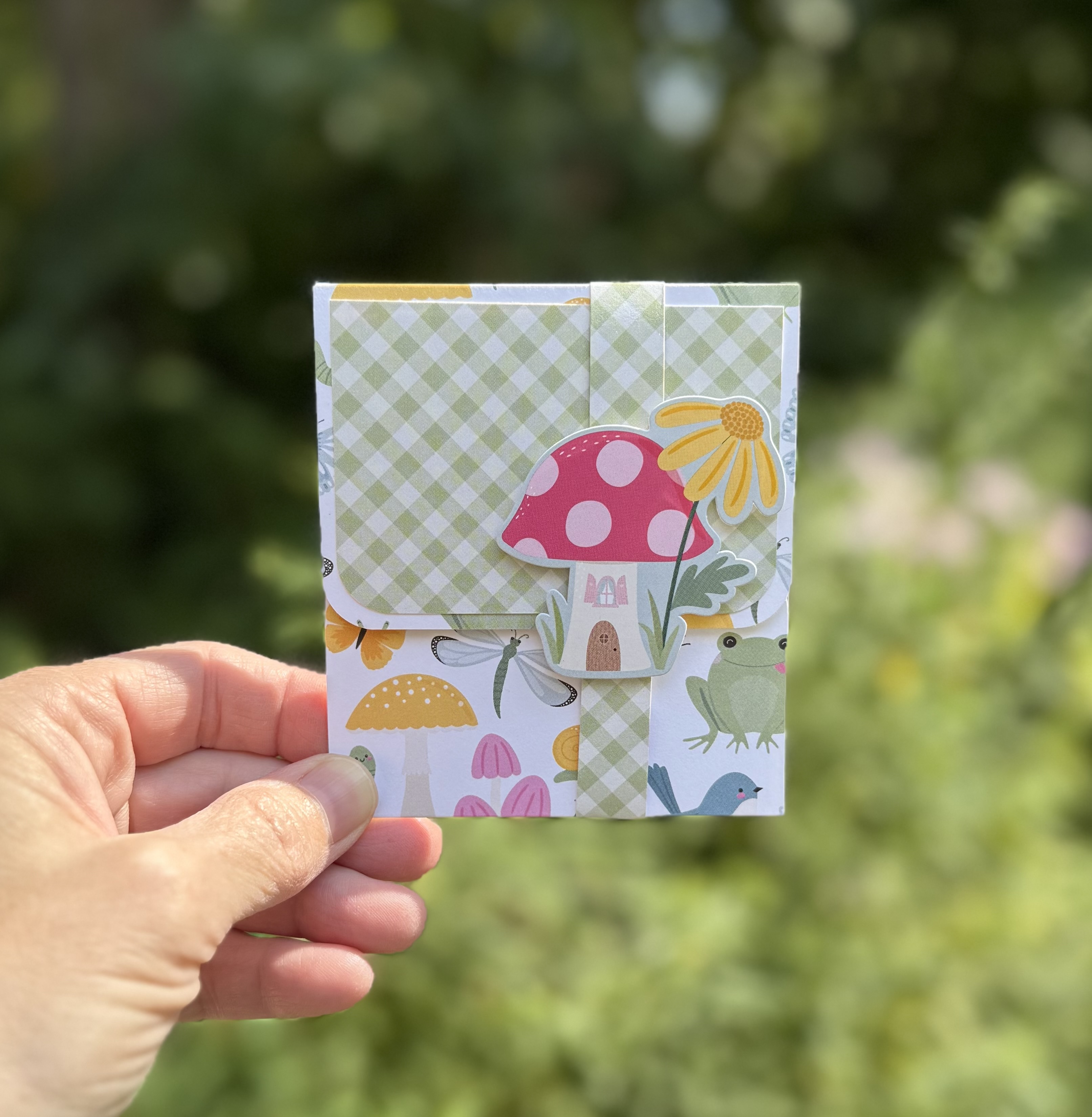 Handmade Cottagecore Toadstool Mushroom Gift Card Holder
