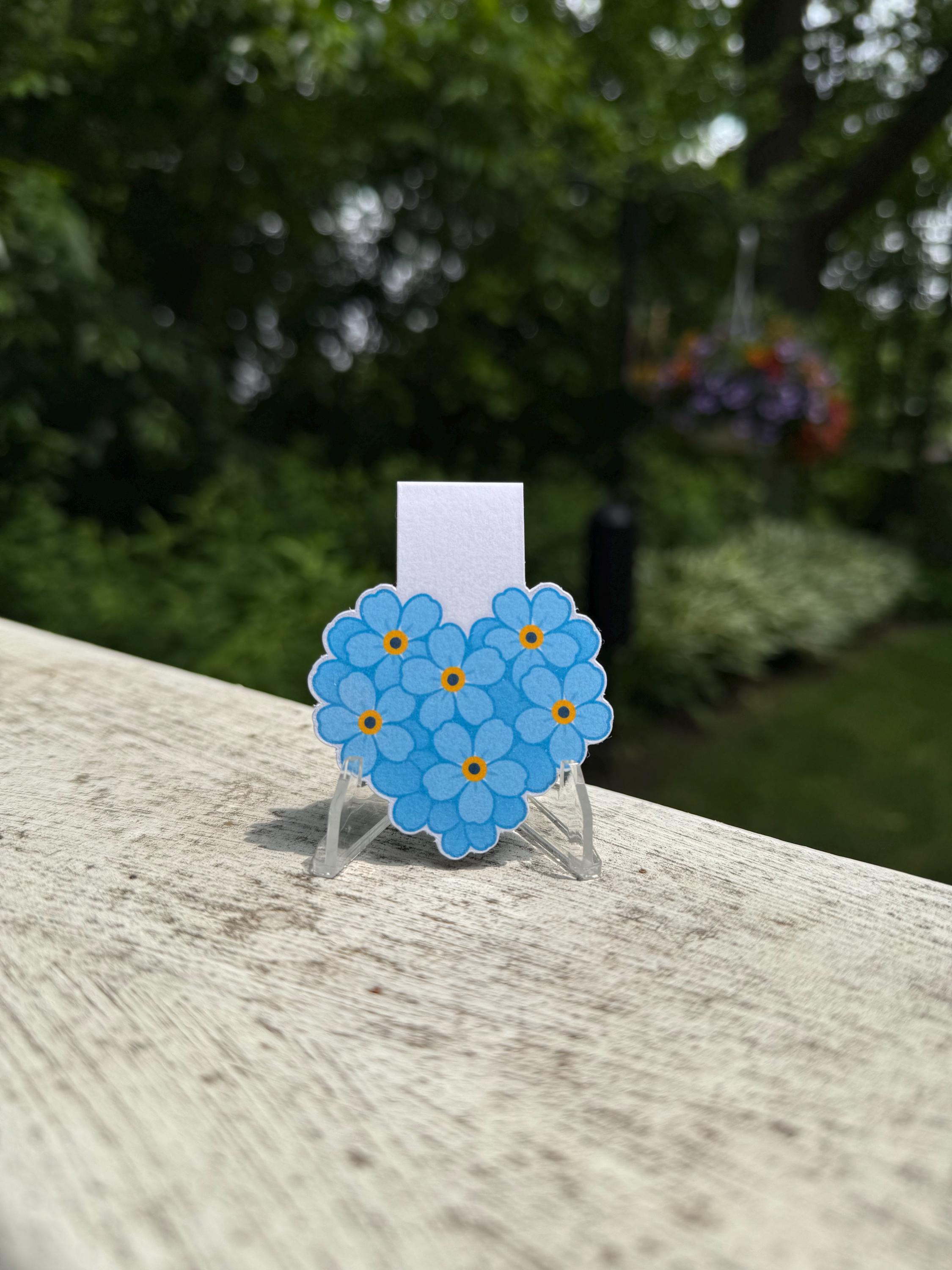 Forget-Me-Not Flowers Magnetic Bookmark | Alzheimer's Awareness | Floral Bookmark