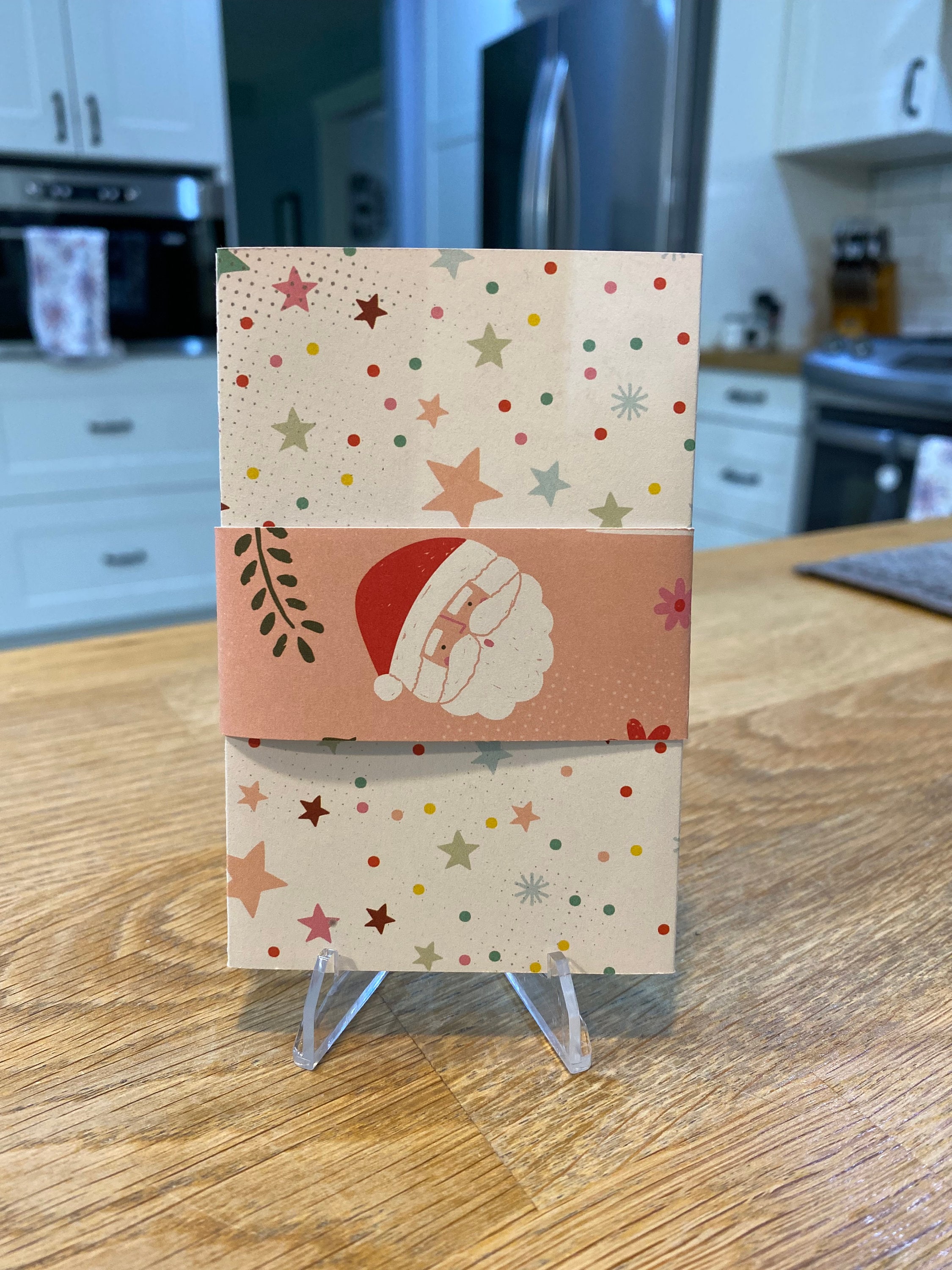 Holly Jolly Holiday Santa Handmade Gift Card Holder