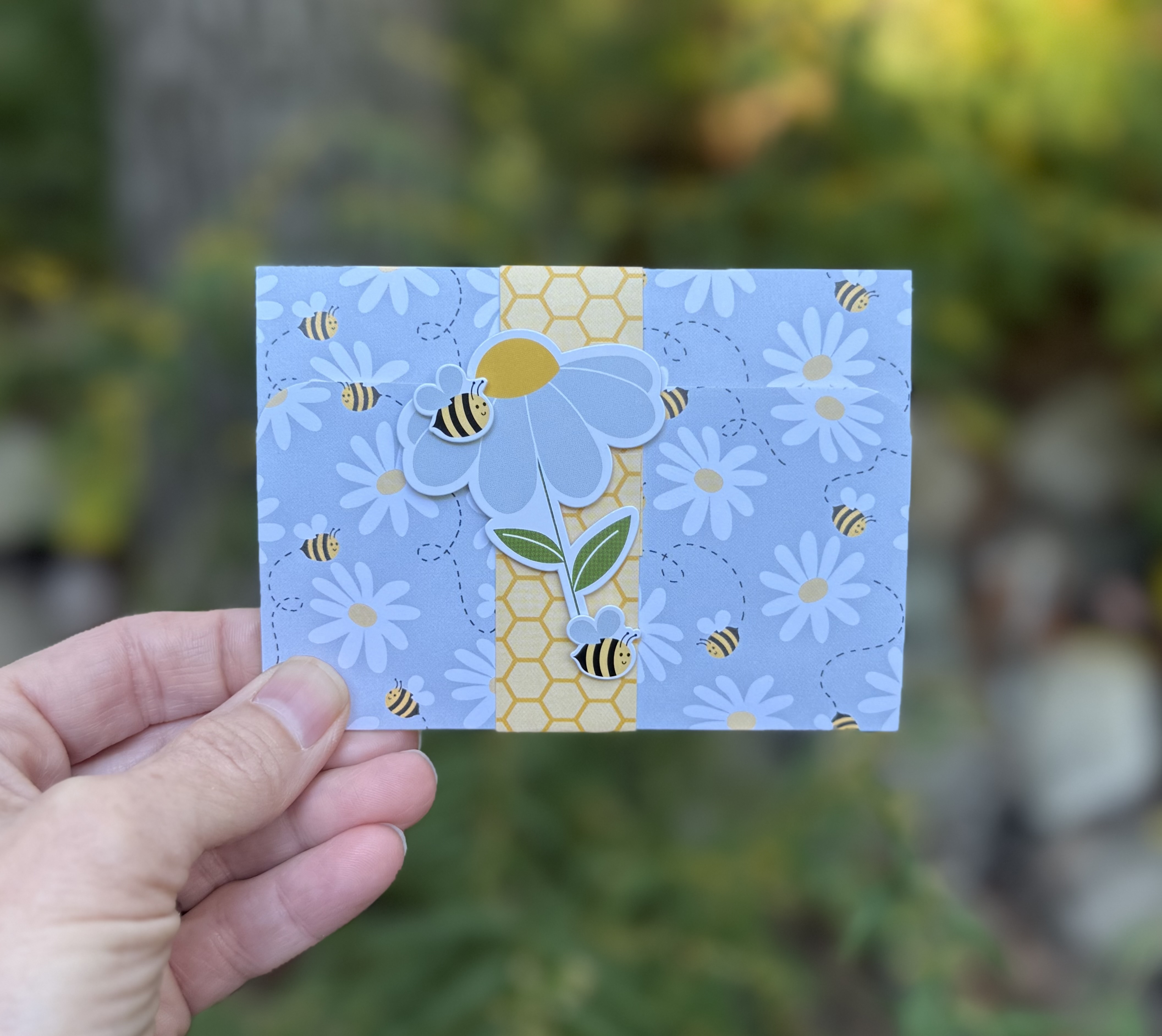 Buzzing with Gratitude Handmade Thank You Card – 3D Bee Card with Envelope