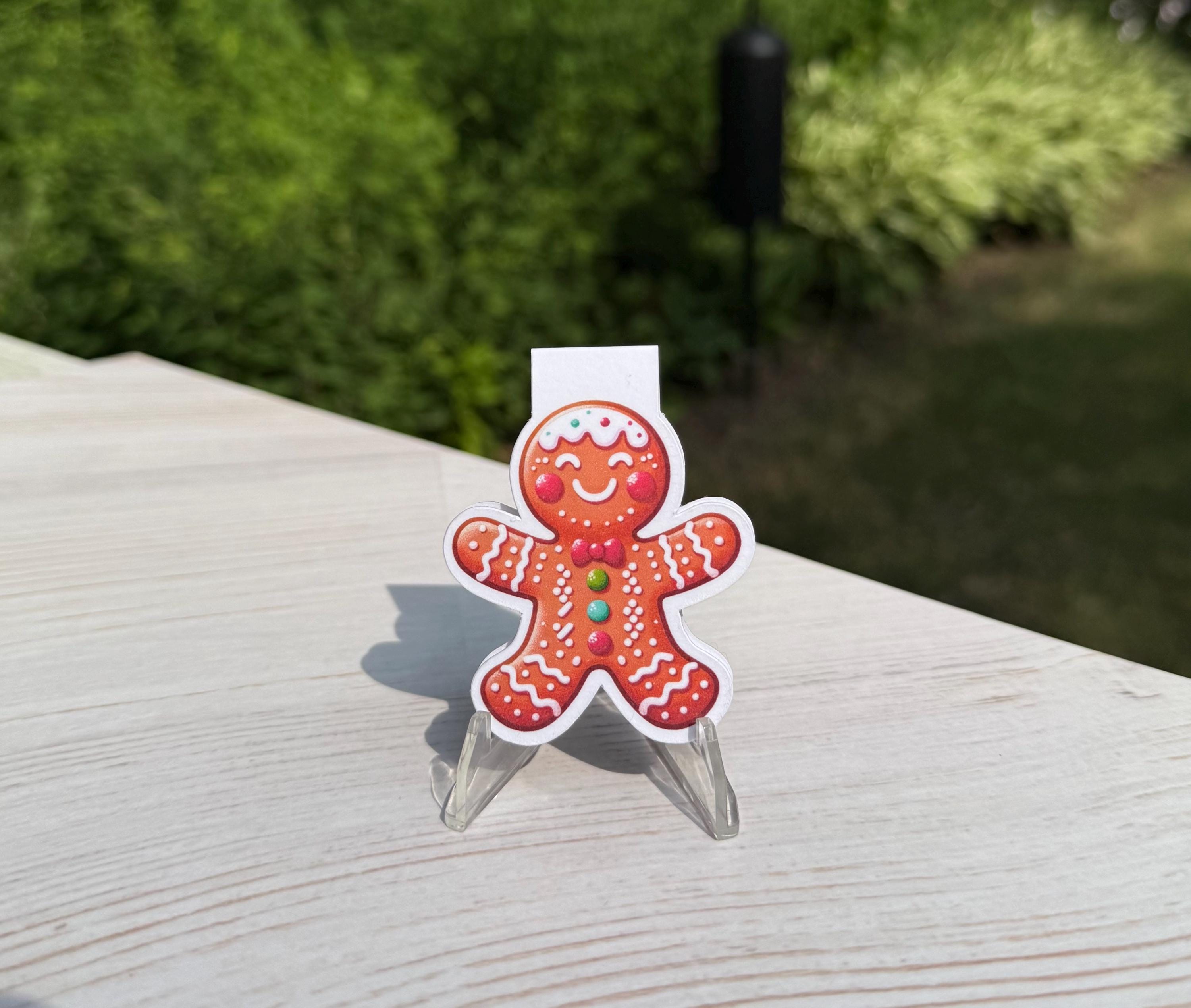Holiday Gingerbread Man Magnetic Bookmark