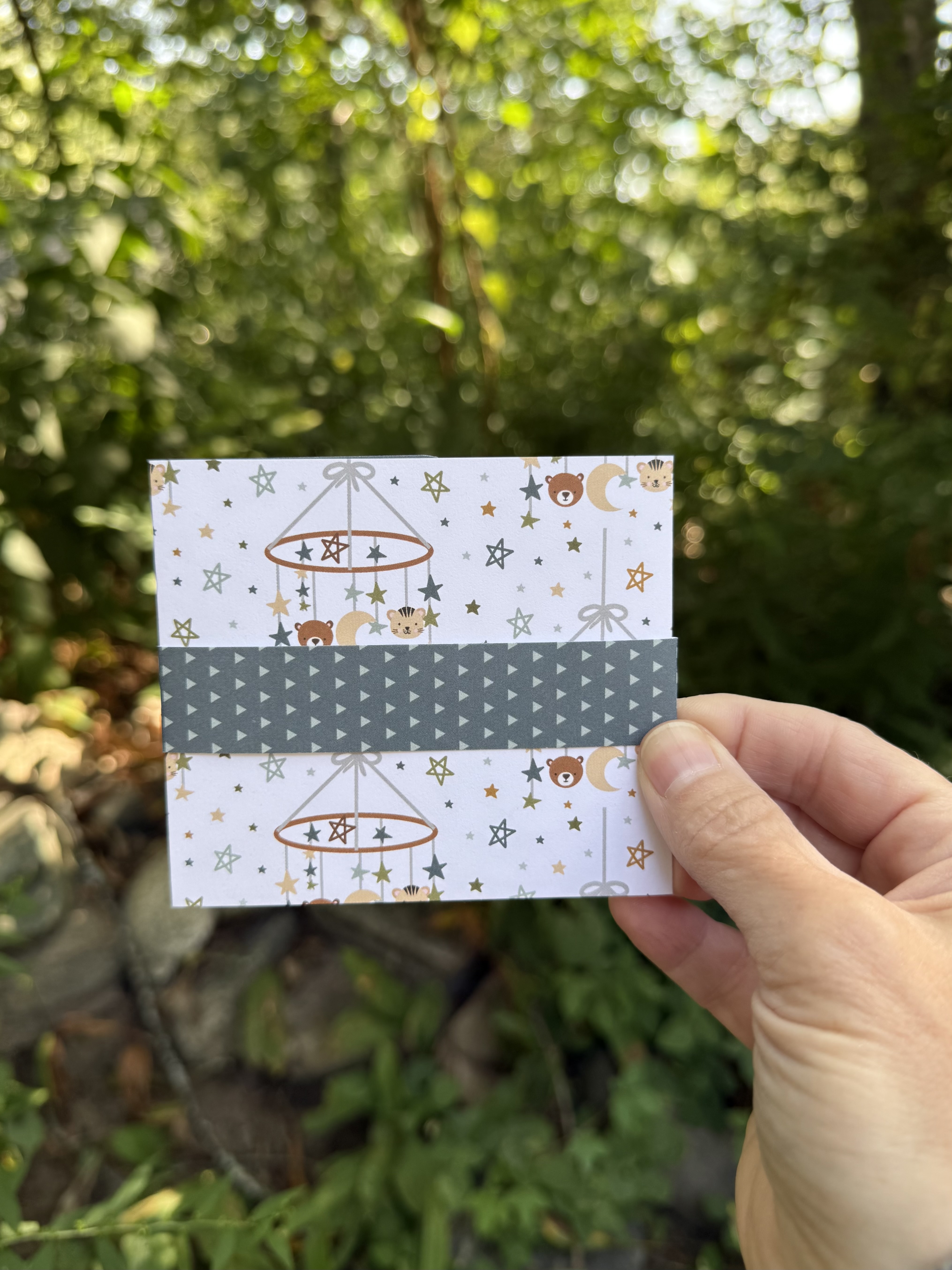 Baby Boy Gift Card Holder with Pocket & Note Card – Handmade Baby Shower Card