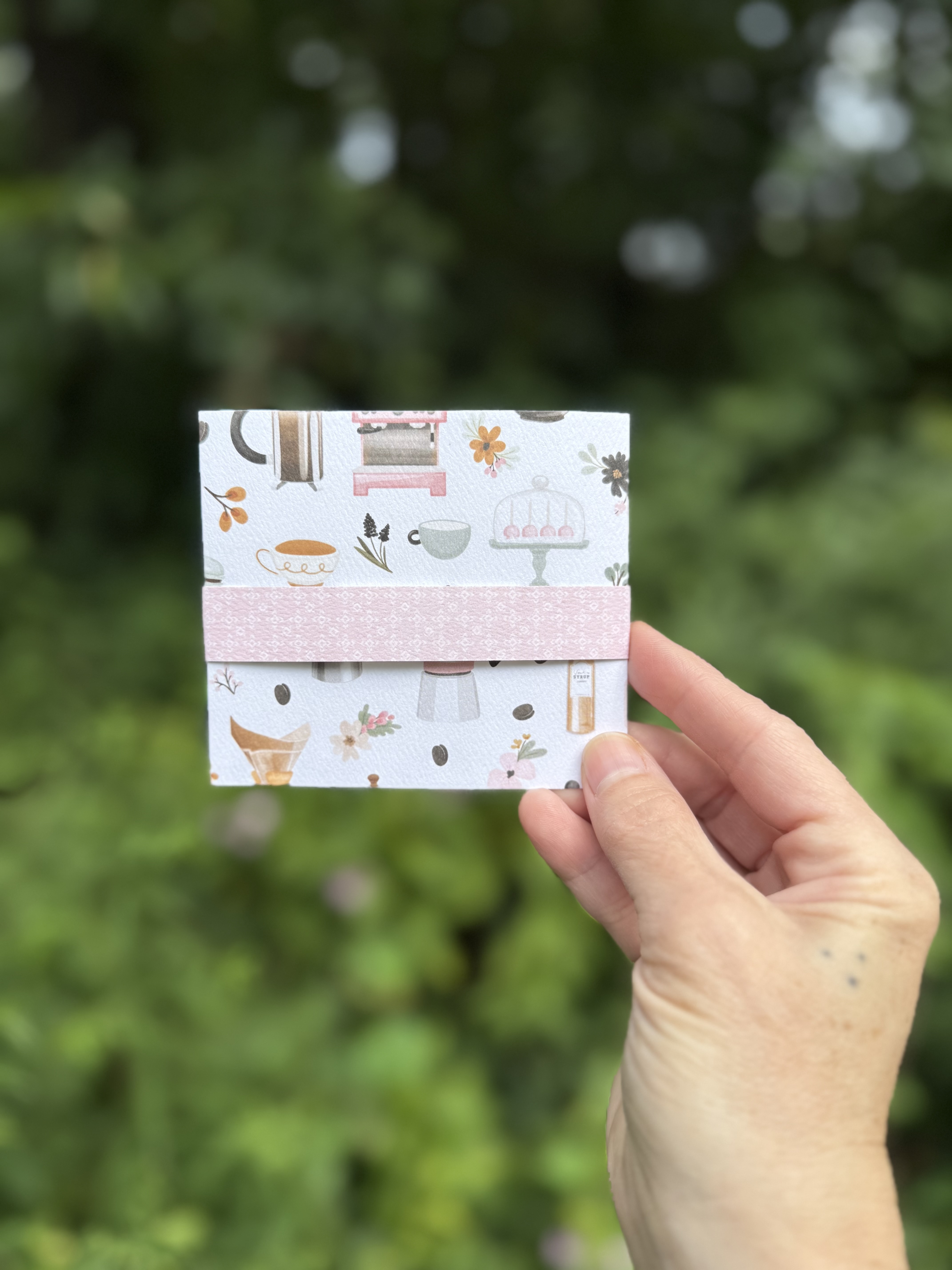 Handmade 'More Espresso, Less Depresso' Coffee Themed Gift Card Holder