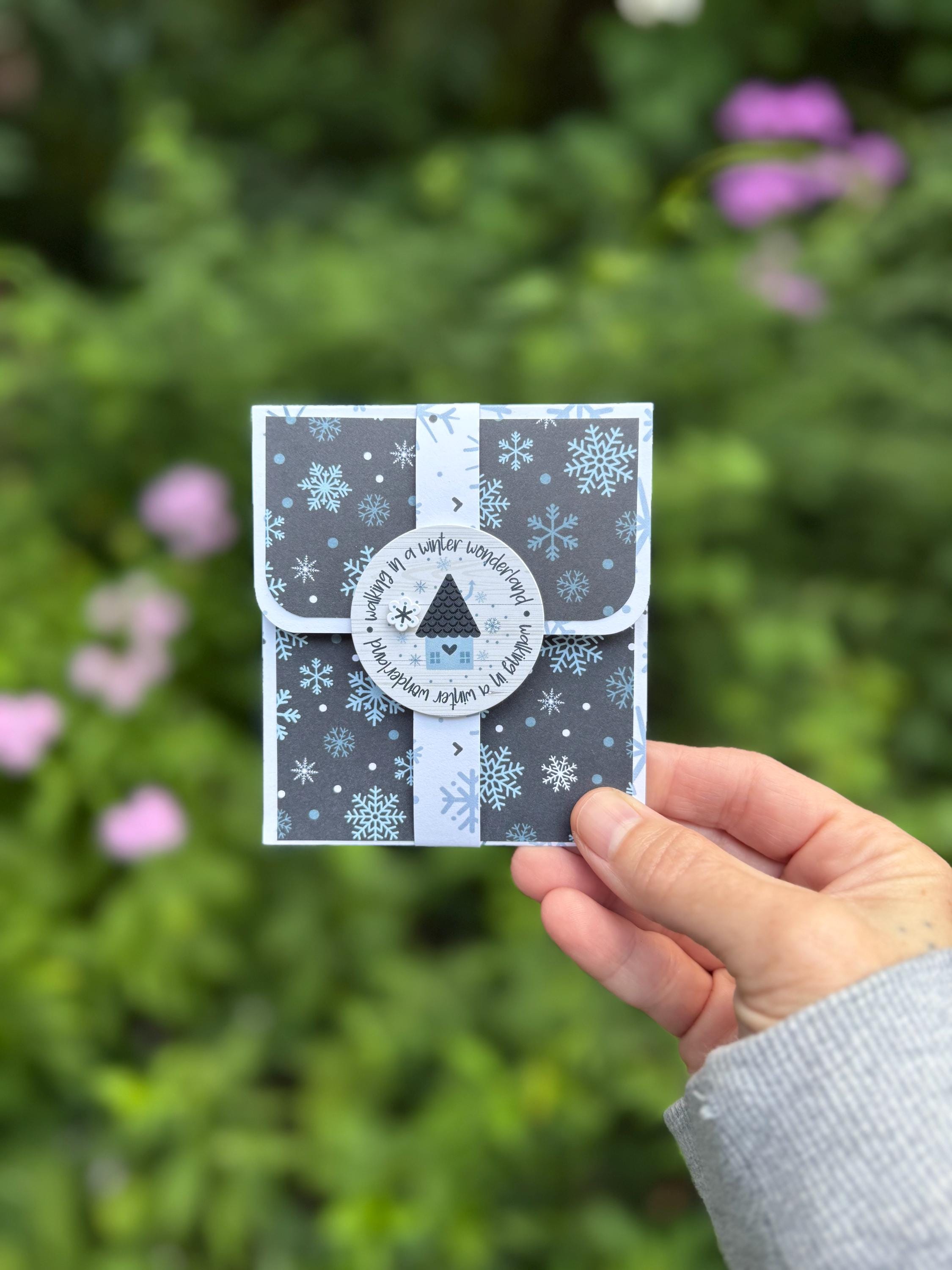 Winter Wonderland Handmade Gift Card Holder, With or Without Ornament Hanger