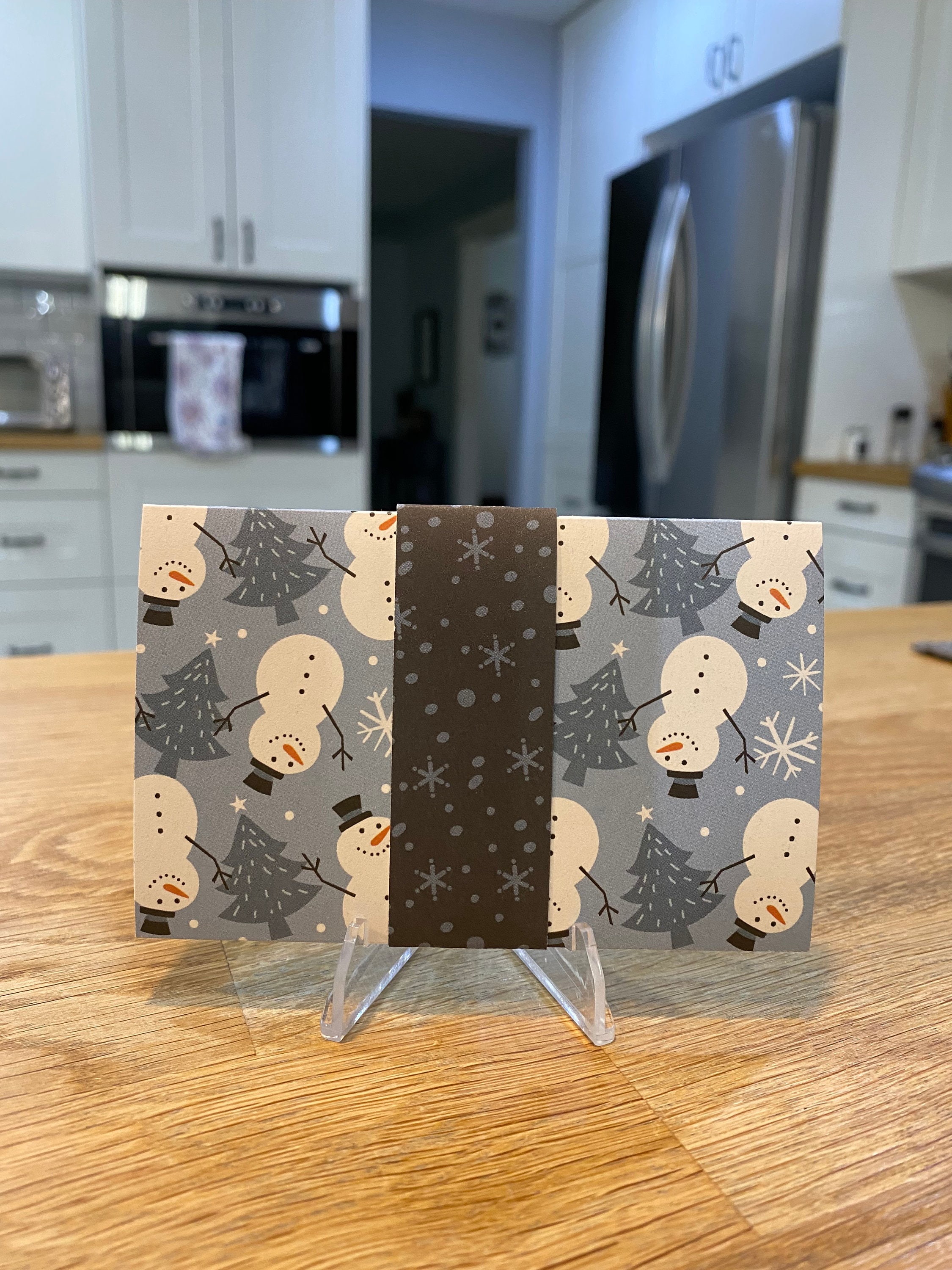 Greatest Snow on Earth Snowman Handmade Gift Card Holder