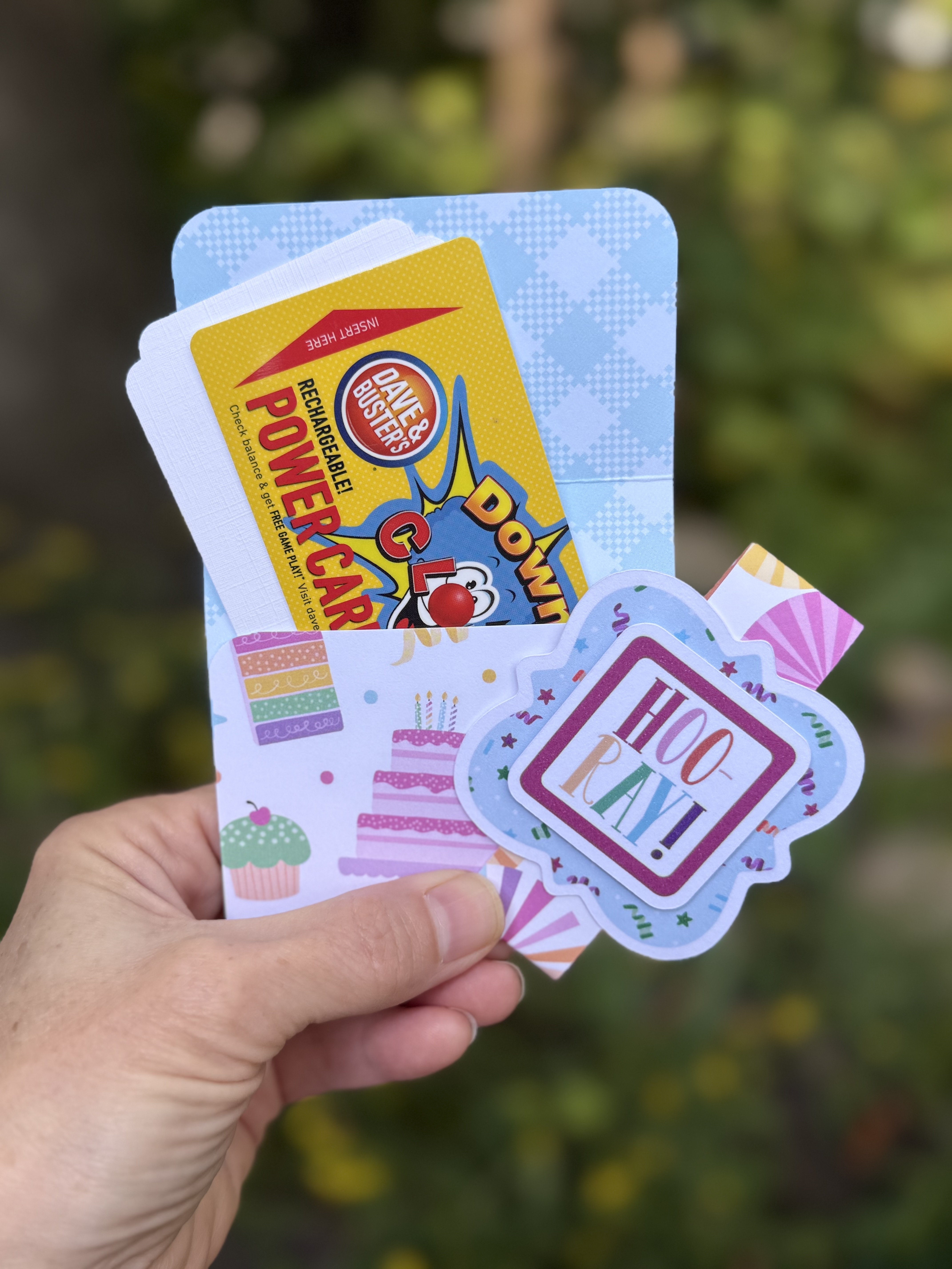 Hooray! Handmade Birthday Card with Gift Card Holder