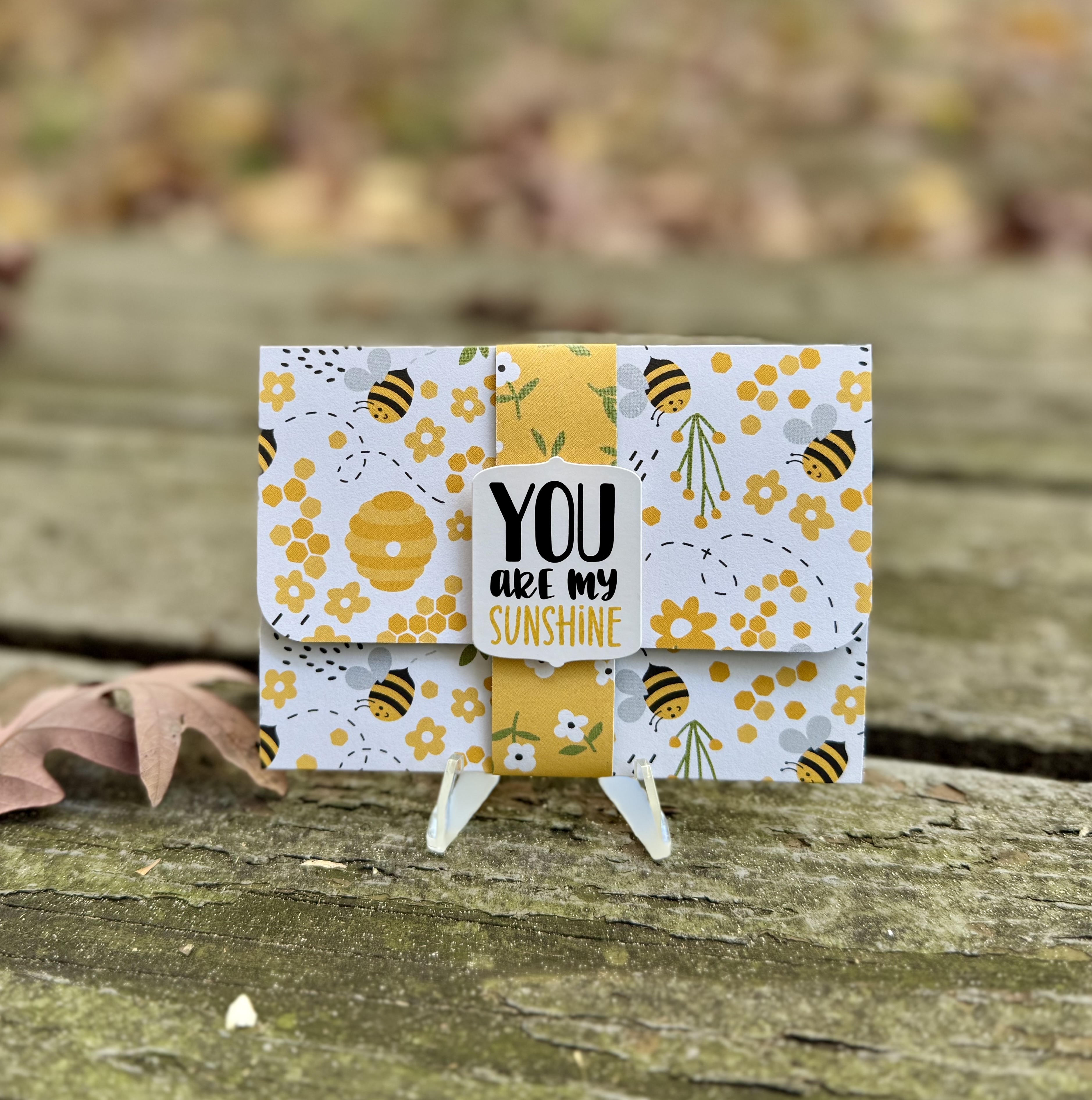 Bee Thank You Card – “Thank You for Bee-ing There” – Handmade Mini Card with Envelope