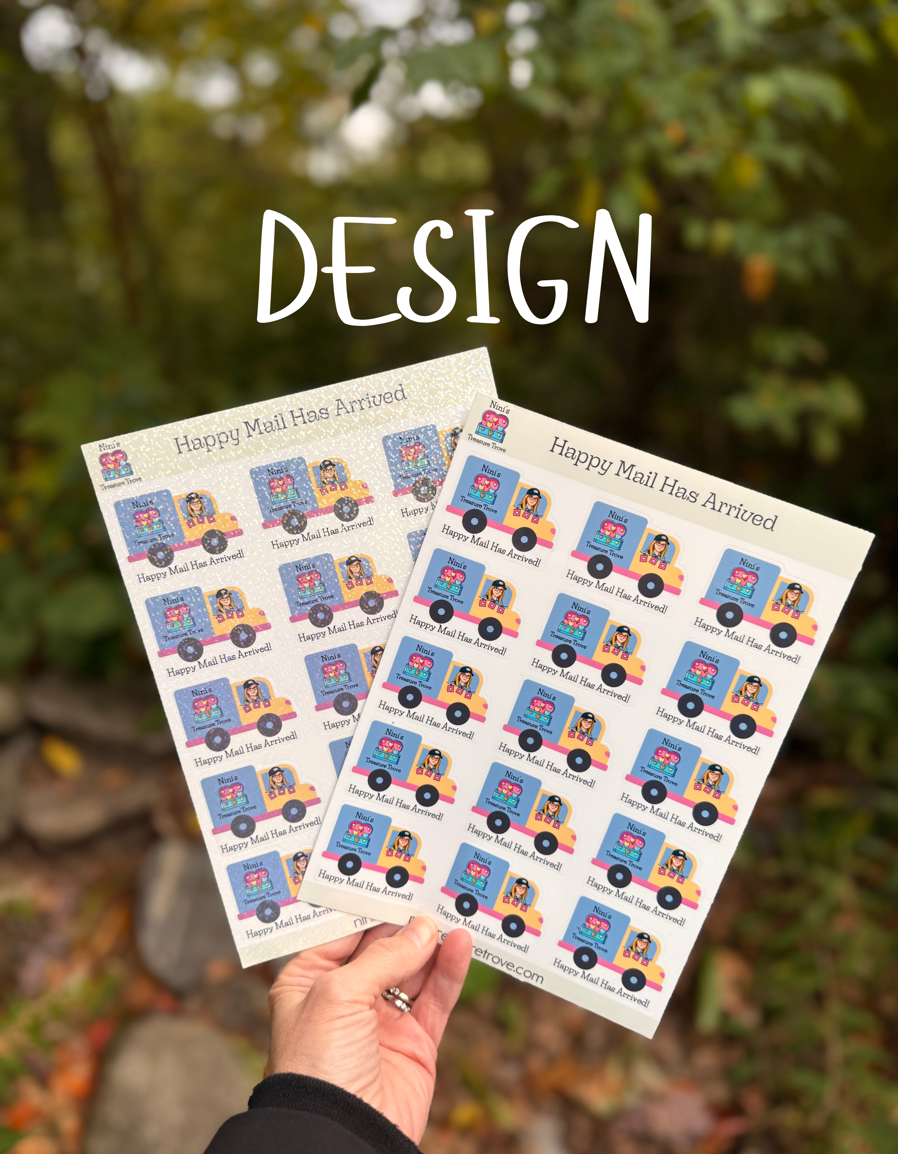 Happy Mail Sticker Design | Custom Character & Logo Artwork (Stickers Sold Separately)