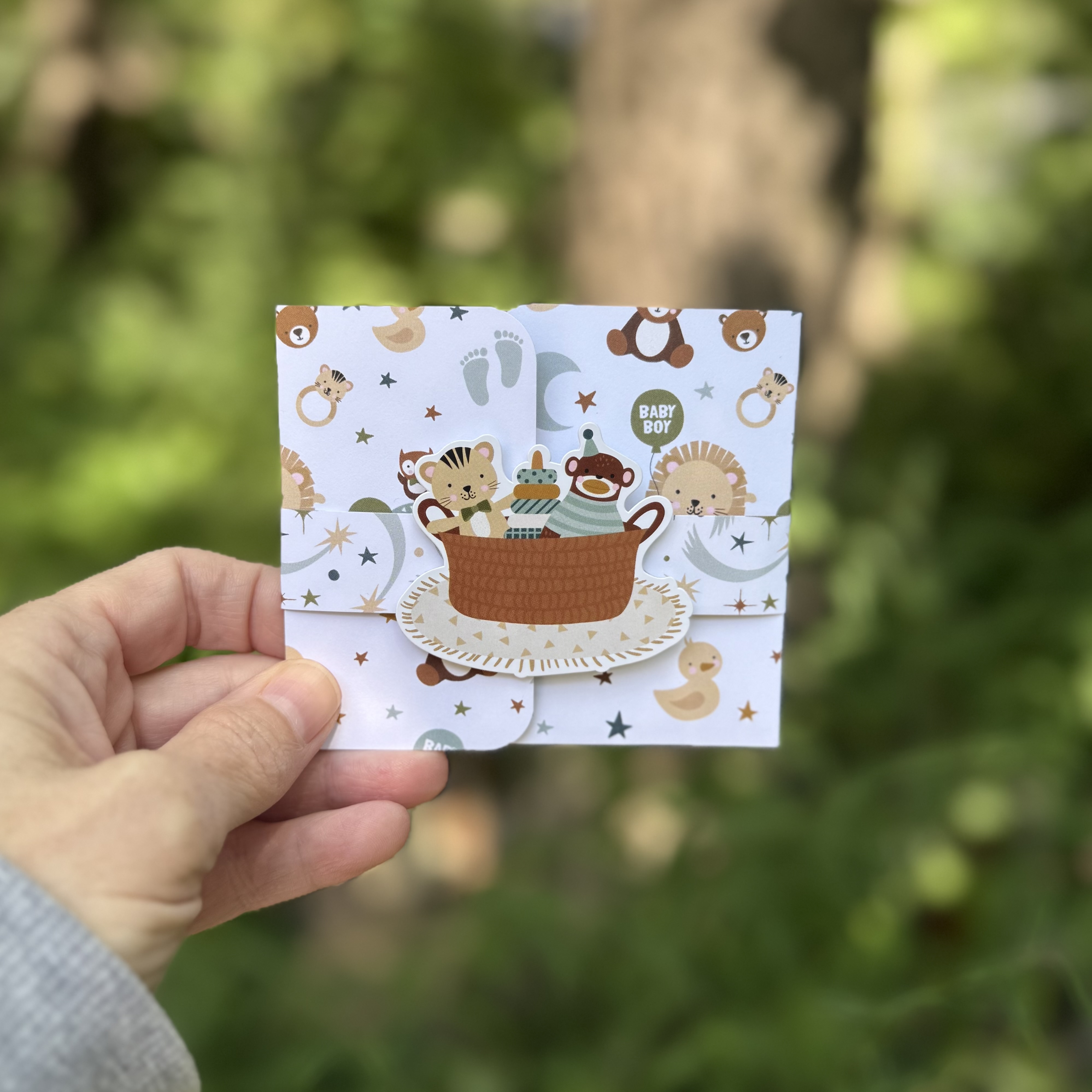 Handmade Gift Card Holder – Baby Shower (Baby Boy)