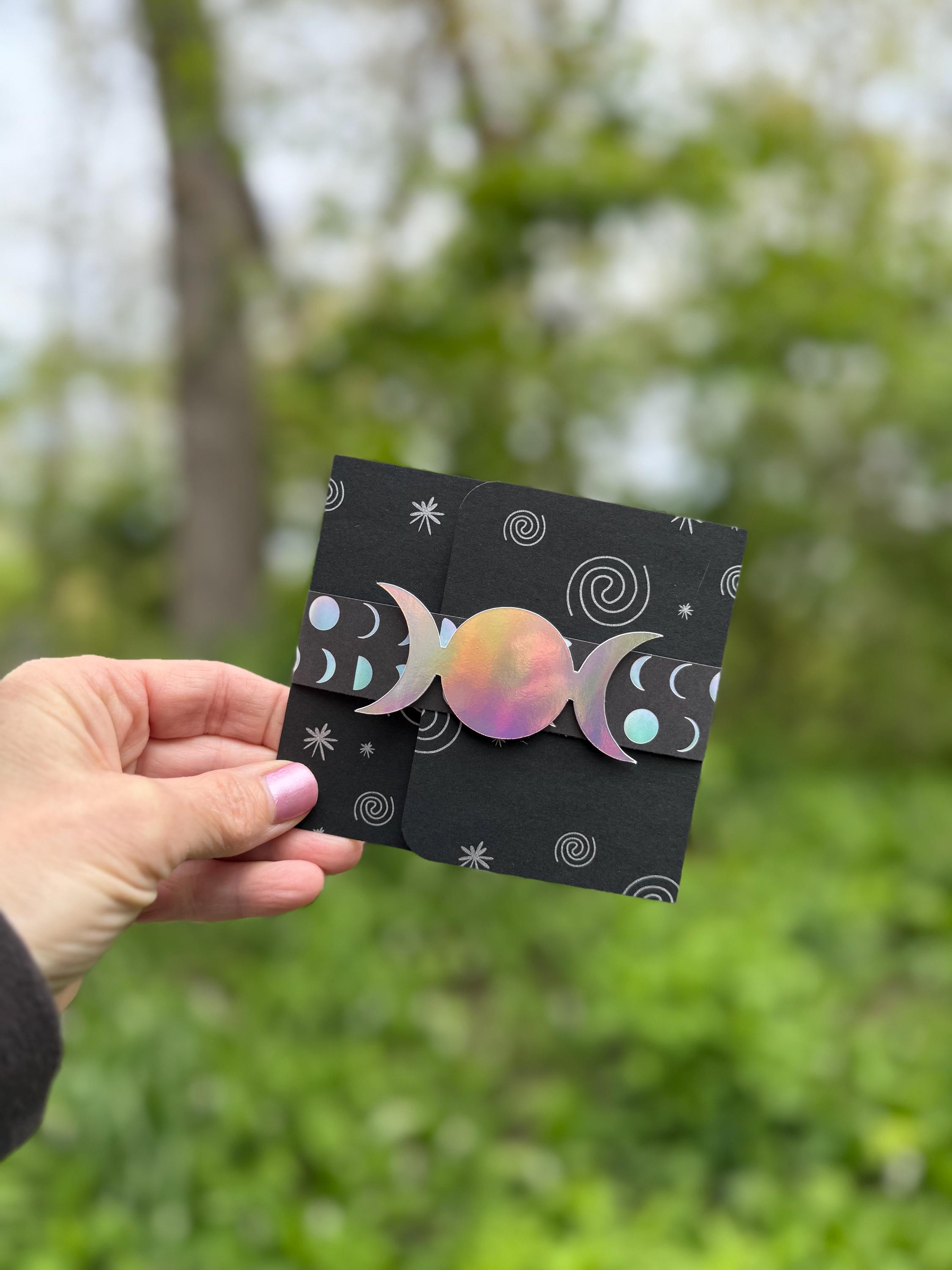 Triple Moon Phase Birthday Gift Card Holder | Celestial Birthday Greet Card